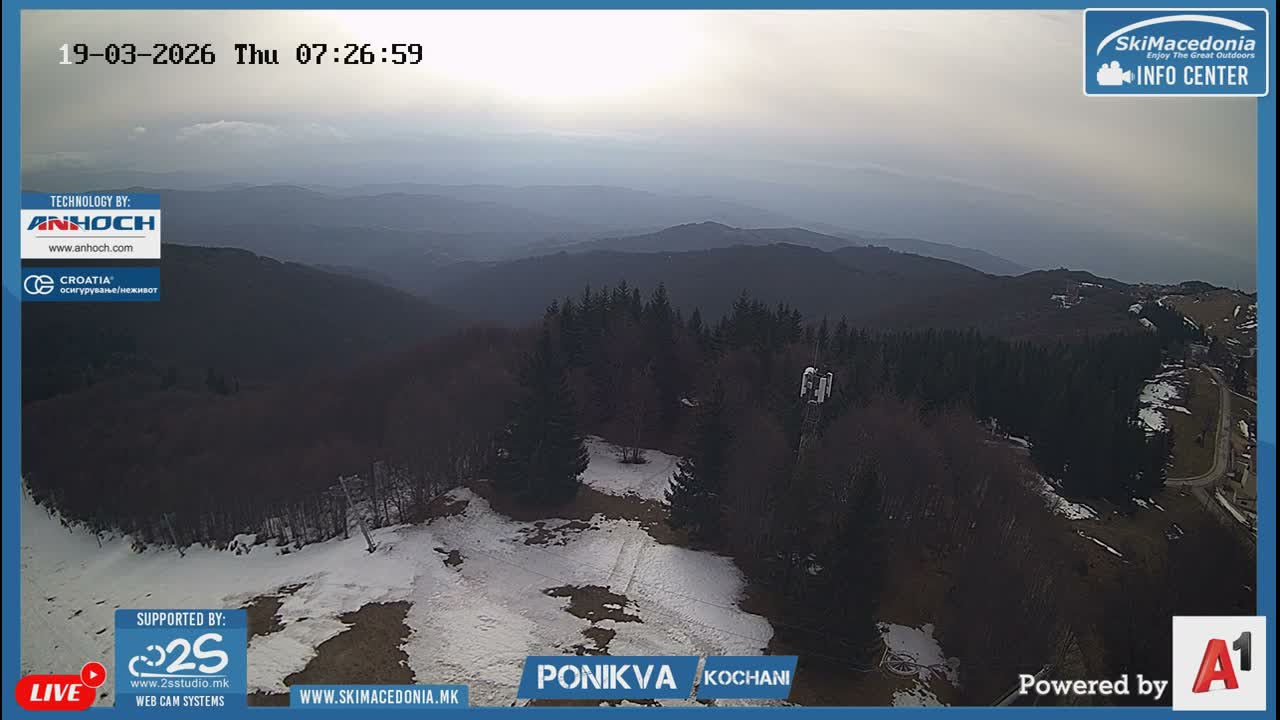 Eastern( Istocen) ( Источен (Источен), скијачко село Пониква, Кочани) Ponikva Ski Village, Kocani Live Cam- Kochani, Eastern, North Macedonia