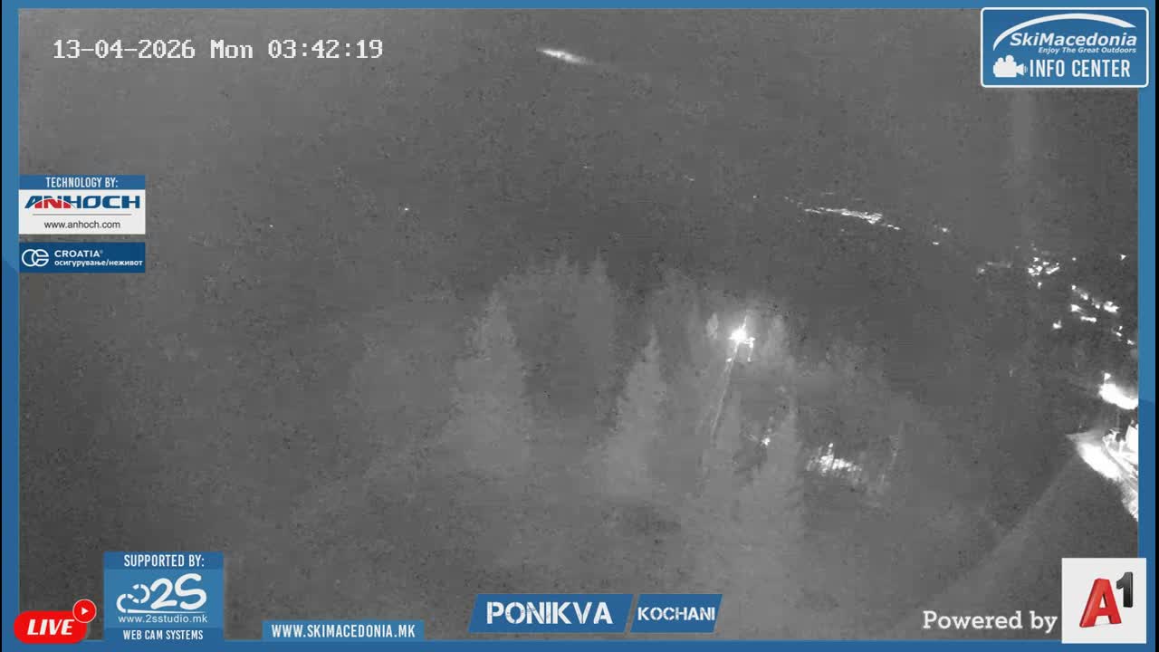 Eastern( Istocen) ( Источен (Источен), скијачко село Пониква, Кочани) Ponikva Ski Village, Kocani Live Cam- Kochani, Eastern, North Macedonia