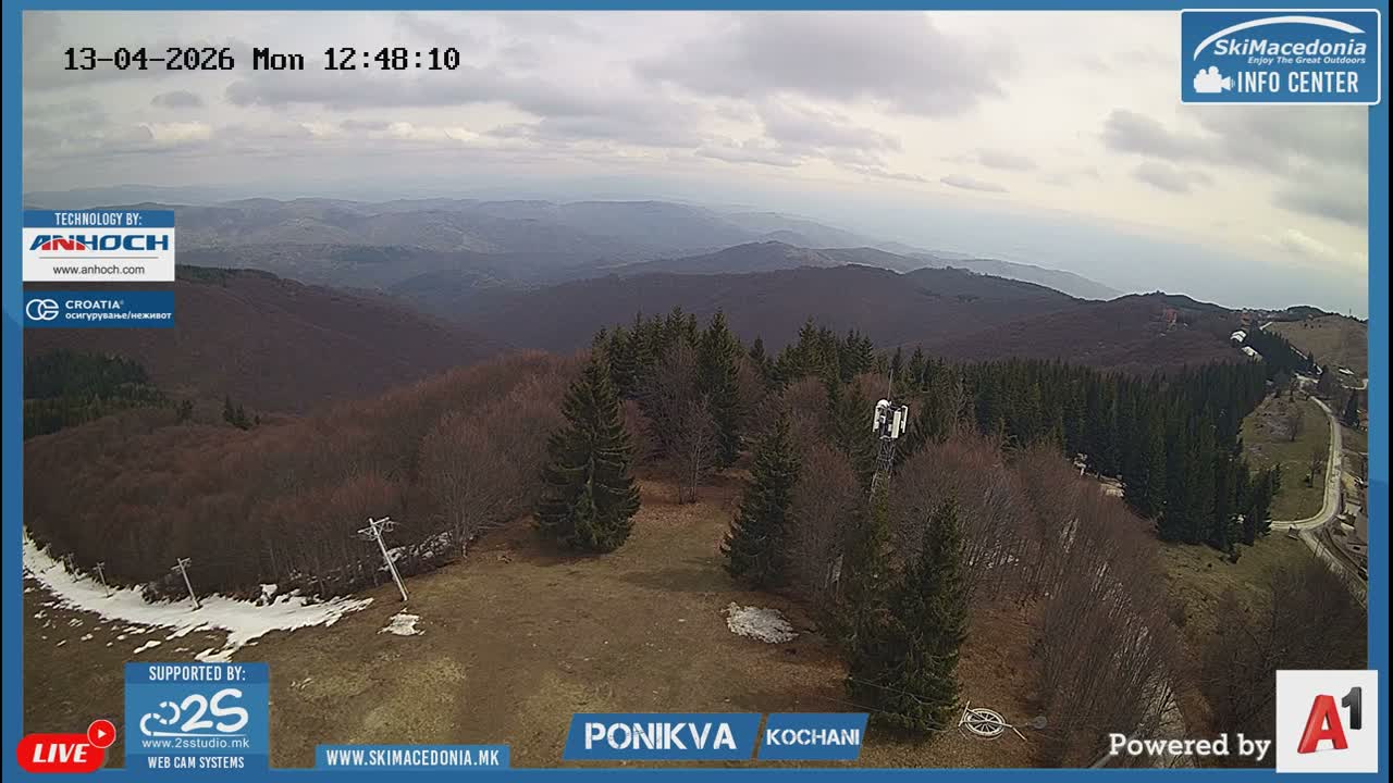 Eastern( Istocen) ( Источен (Источен), скијачко село Пониква, Кочани) Ponikva Ski Village, Kocani Live Cam- Kochani, Eastern, North Macedonia