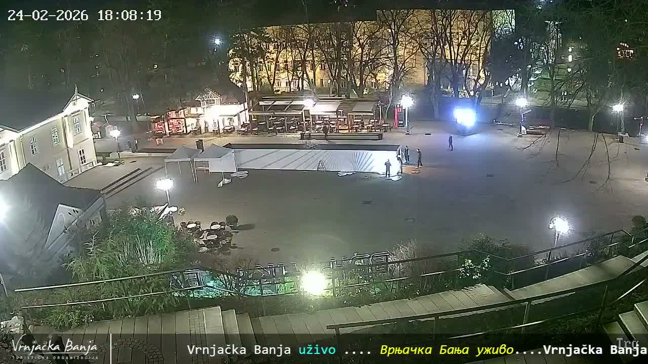 Raska, ( Врњачка Бања ) Vrnjacka Banja  Cultural Square & Castle (Културни трг и Замак културе)  , Amusement Park,  Summer Stage (Летња Позорница) Touristic Vrnjacka Banja Live Cam - Vrnjačka Banja , Raška, Šumadija and Western Serbia, Serbia 