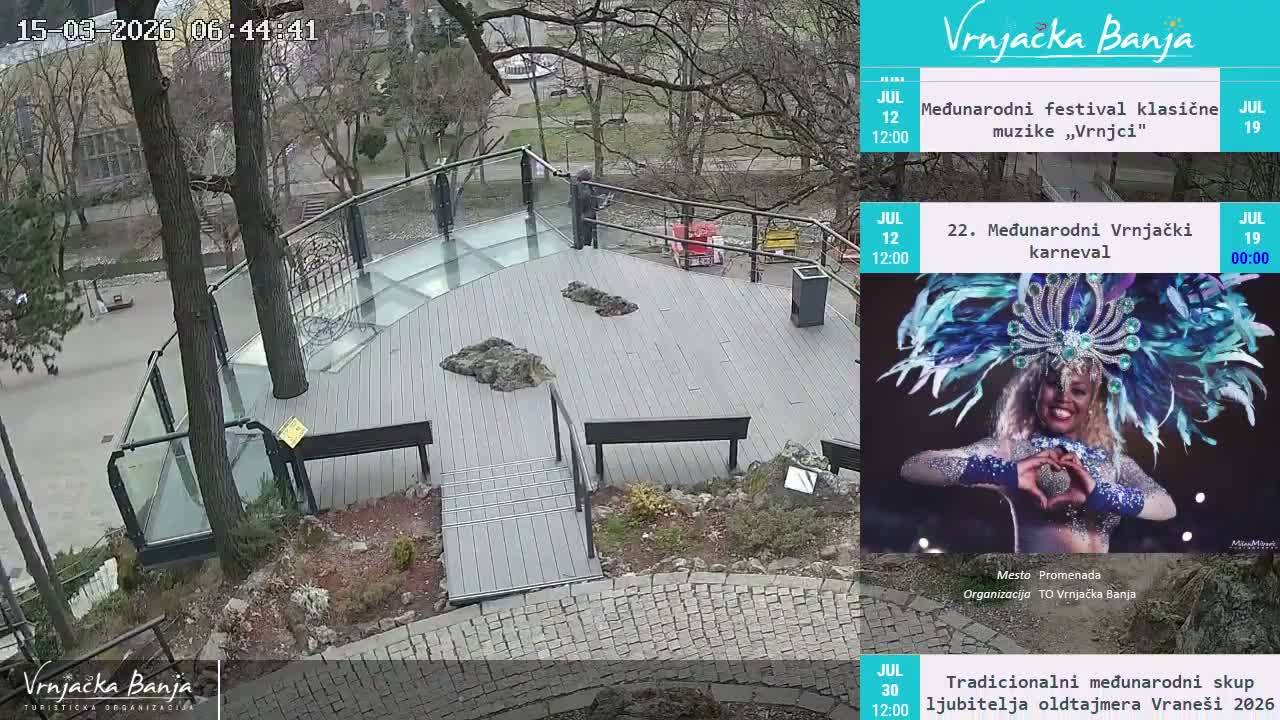 Raska, ( Врњачка Бања ) Vrnjacka Banja  Cultural Square & Castle (Културни трг и Замак културе)  , Amusement Park,  Summer Stage (Летња Позорница) Touristic Vrnjacka Banja Live Cam - Vrnjačka Banja , Raška, Šumadija and Western Serbia, Serbia 