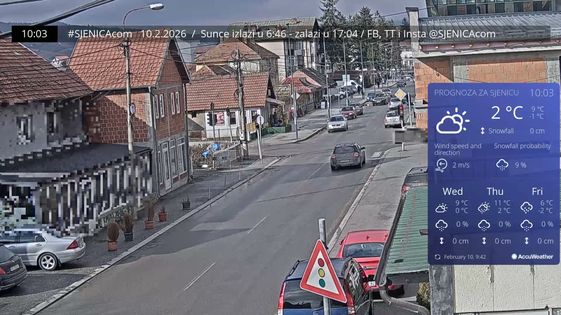 Zlatibor (Златибор, Раскрсница Улица Милорада Јовановића / Раскрсница улице Пештерске, Сјеница ) Raskrsnica Milorada Jovanovića Street / Pešterske Street Intersection, Sjenica Live Cam - Sjenica,  Zlatibor,  Šumadija and Western Serbia, Serbia 