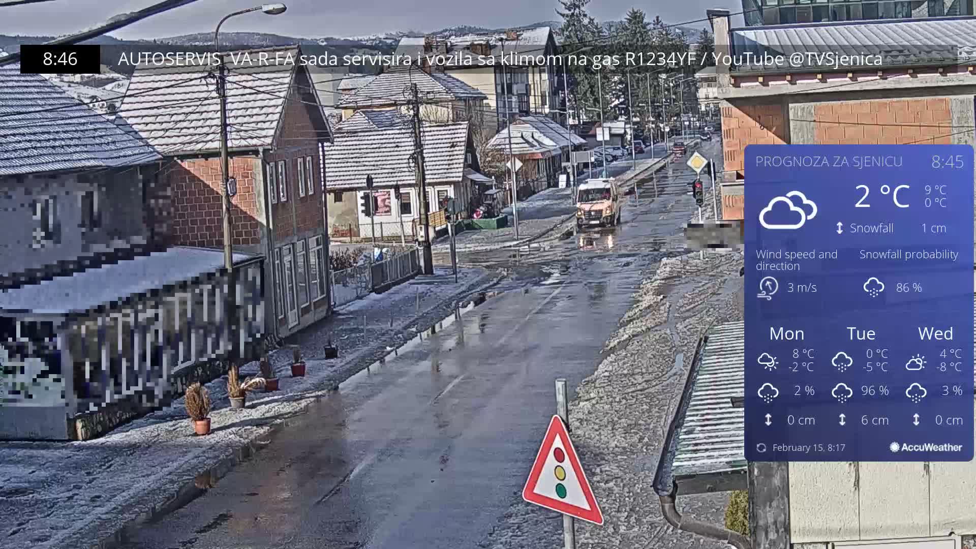 Zlatibor (Златибор, Раскрсница Улица Милорада Јовановића / Раскрсница улице Пештерске, Сјеница ) Raskrsnica Milorada Jovanovića Street / Pešterske Street Intersection, Sjenica Live Cam - Sjenica,  Zlatibor,  Šumadija and Western Serbia, Serbia 