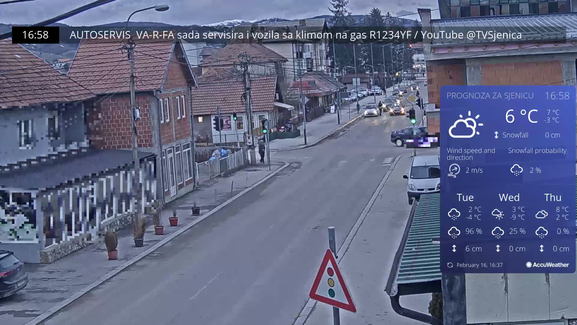 Zlatibor (Златибор, Раскрсница Улица Милорада Јовановића / Раскрсница улице Пештерске, Сјеница ) Raskrsnica Milorada Jovanovića Street / Pešterske Street Intersection, Sjenica Live Cam - Sjenica,  Zlatibor,  Šumadija and Western Serbia, Serbia 