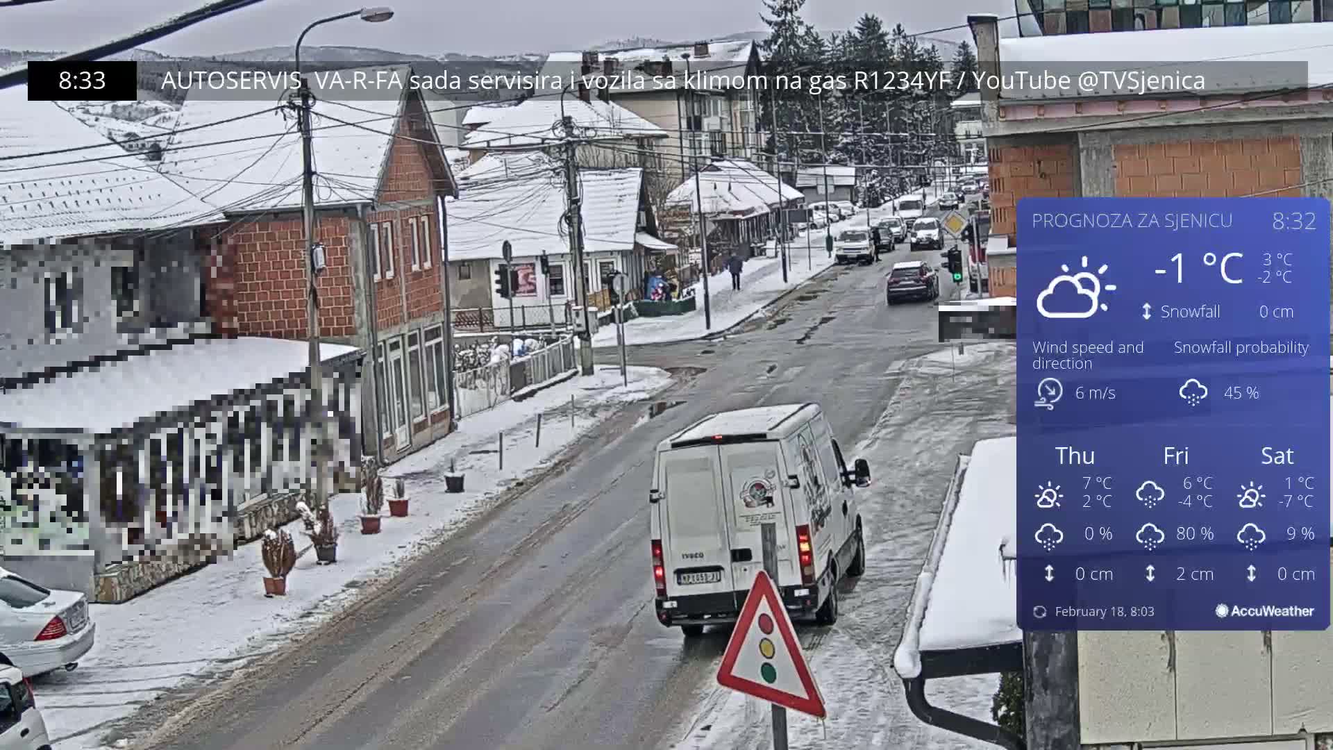 Zlatibor (Златибор, Раскрсница Улица Милорада Јовановића / Раскрсница улице Пештерске, Сјеница ) Raskrsnica Milorada Jovanovića Street / Pešterske Street Intersection, Sjenica Live Cam - Sjenica,  Zlatibor,  Šumadija and Western Serbia, Serbia 