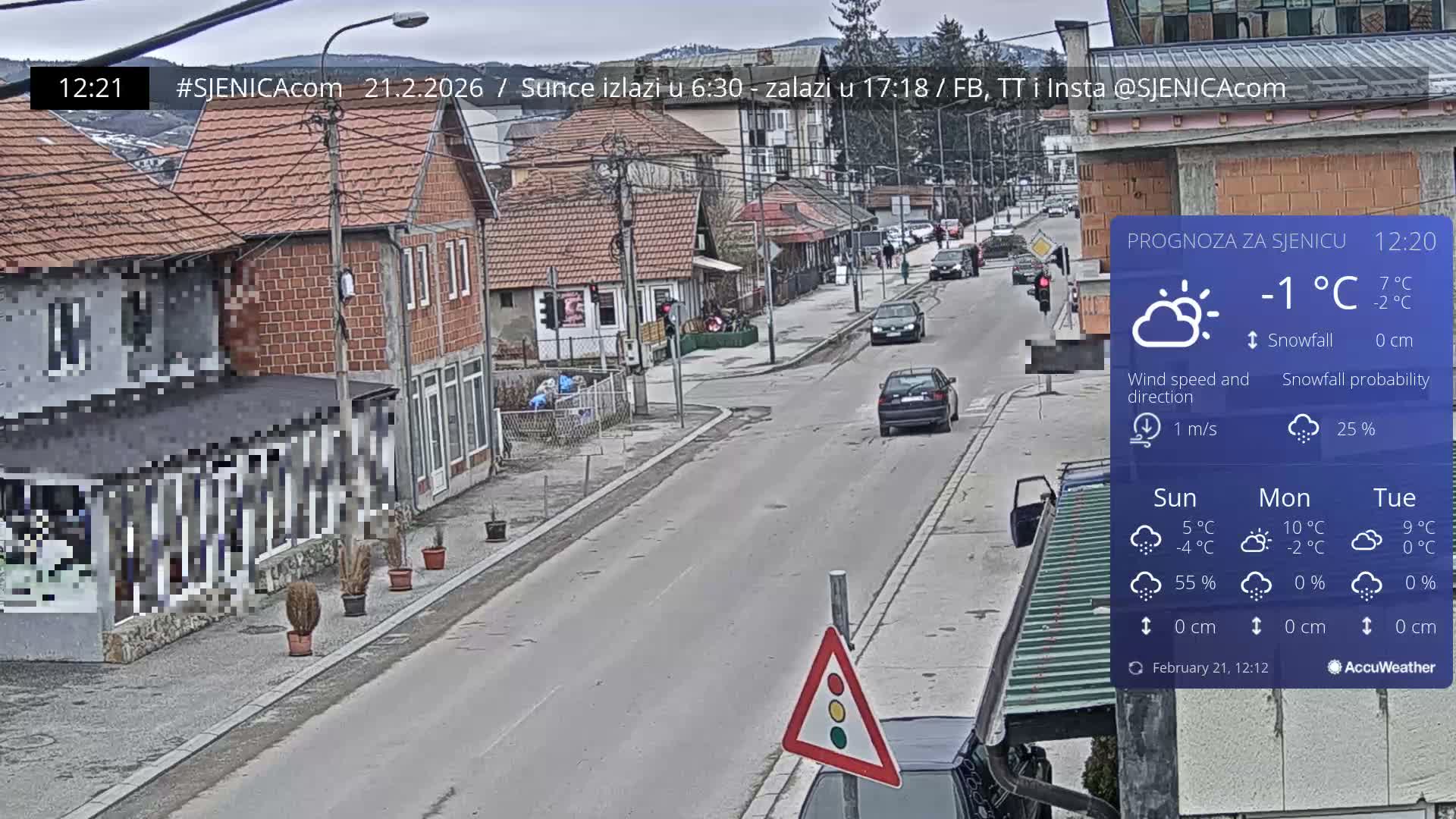 Zlatibor (Златибор, Раскрсница Улица Милорада Јовановића / Раскрсница улице Пештерске, Сјеница ) Raskrsnica Milorada Jovanovića Street / Pešterske Street Intersection, Sjenica Live Cam - Sjenica,  Zlatibor,  Šumadija and Western Serbia, Serbia 