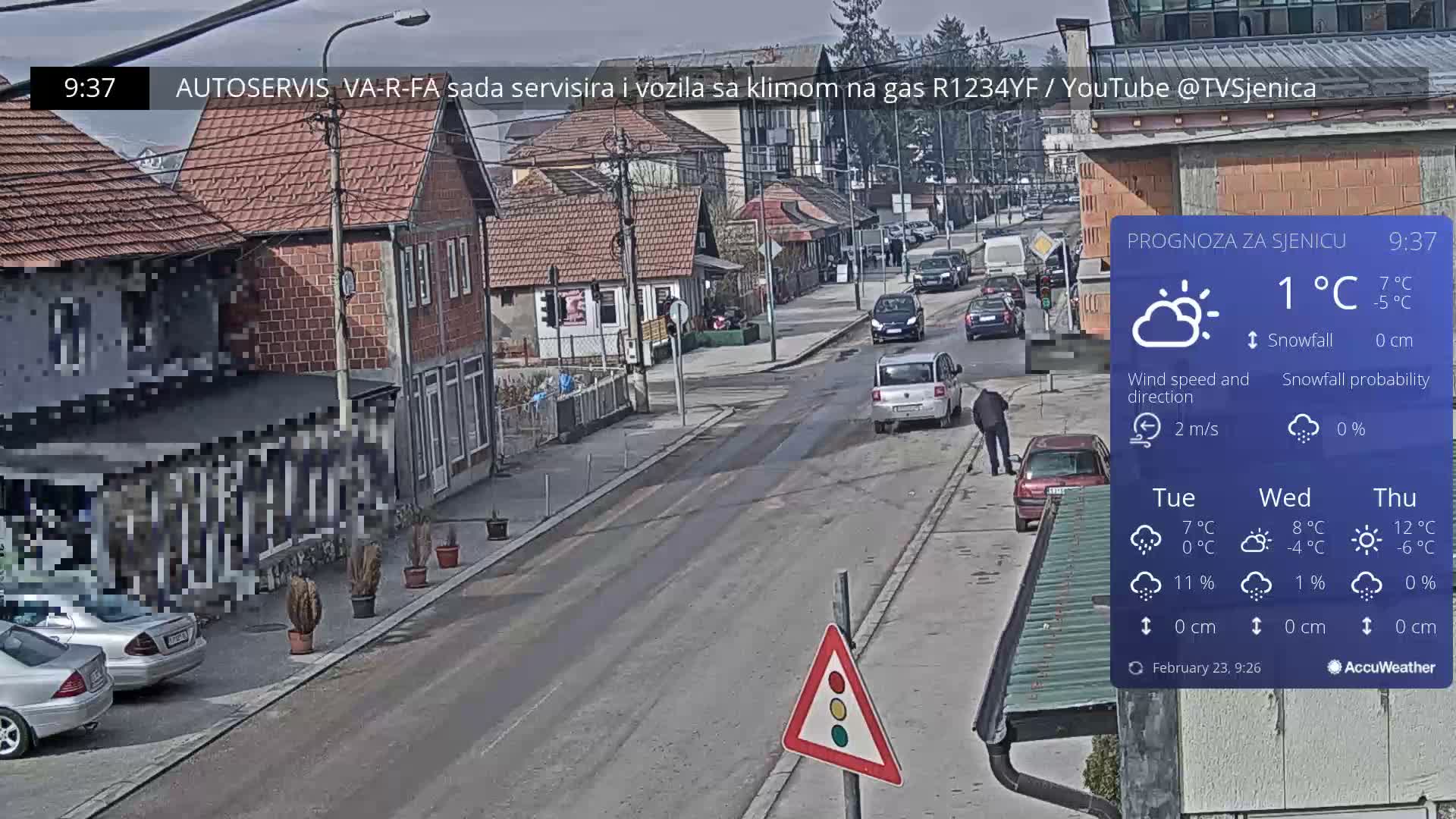 Zlatibor (Златибор, Раскрсница Улица Милорада Јовановића / Раскрсница улице Пештерске, Сјеница ) Raskrsnica Milorada Jovanovića Street / Pešterske Street Intersection, Sjenica Live Cam - Sjenica,  Zlatibor,  Šumadija and Western Serbia, Serbia 