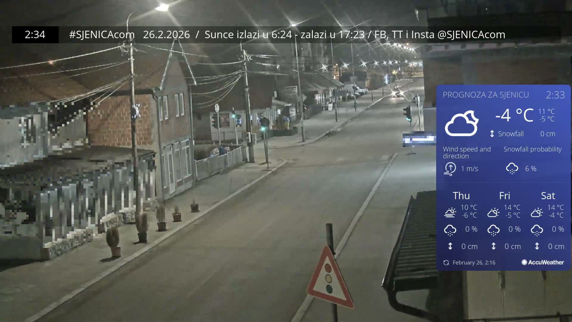 Zlatibor (Златибор, Раскрсница Улица Милорада Јовановића / Раскрсница улице Пештерске, Сјеница ) Raskrsnica Milorada Jovanovića Street / Pešterske Street Intersection, Sjenica Live Cam - Sjenica,  Zlatibor,  Šumadija and Western Serbia, Serbia 
