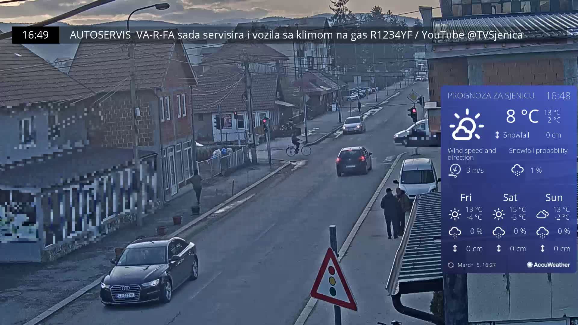 Zlatibor (Златибор, Раскрсница Улица Милорада Јовановића / Раскрсница улице Пештерске, Сјеница ) Raskrsnica Milorada Jovanovića Street / Pešterske Street Intersection, Sjenica Live Cam - Sjenica,  Zlatibor,  Šumadija and Western Serbia, Serbia 