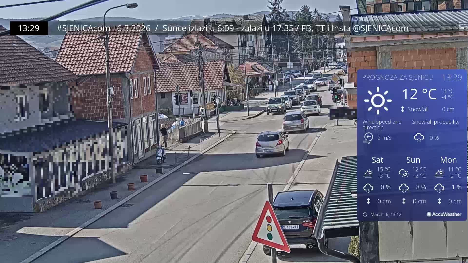 Zlatibor (Златибор, Раскрсница Улица Милорада Јовановића / Раскрсница улице Пештерске, Сјеница ) Raskrsnica Milorada Jovanovića Street / Pešterske Street Intersection, Sjenica Live Cam - Sjenica,  Zlatibor,  Šumadija and Western Serbia, Serbia 