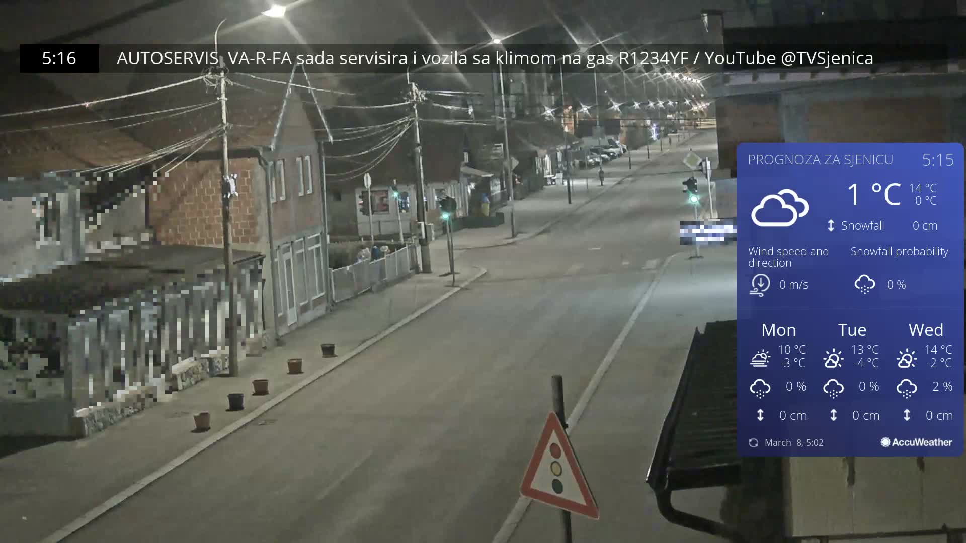Zlatibor (Златибор, Раскрсница Улица Милорада Јовановића / Раскрсница улице Пештерске, Сјеница ) Raskrsnica Milorada Jovanovića Street / Pešterske Street Intersection, Sjenica Live Cam - Sjenica,  Zlatibor,  Šumadija and Western Serbia, Serbia 