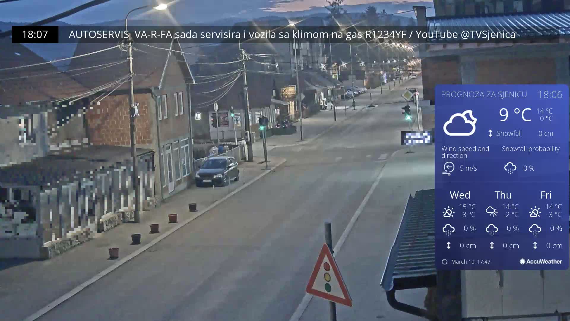 Zlatibor (Златибор, Раскрсница Улица Милорада Јовановића / Раскрсница улице Пештерске, Сјеница ) Raskrsnica Milorada Jovanovića Street / Pešterske Street Intersection, Sjenica Live Cam - Sjenica,  Zlatibor,  Šumadija and Western Serbia, Serbia 