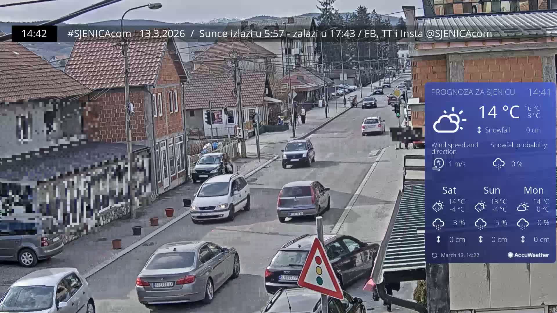 Zlatibor (Златибор, Раскрсница Улица Милорада Јовановића / Раскрсница улице Пештерске, Сјеница ) Raskrsnica Milorada Jovanovića Street / Pešterske Street Intersection, Sjenica Live Cam - Sjenica,  Zlatibor,  Šumadija and Western Serbia, Serbia 