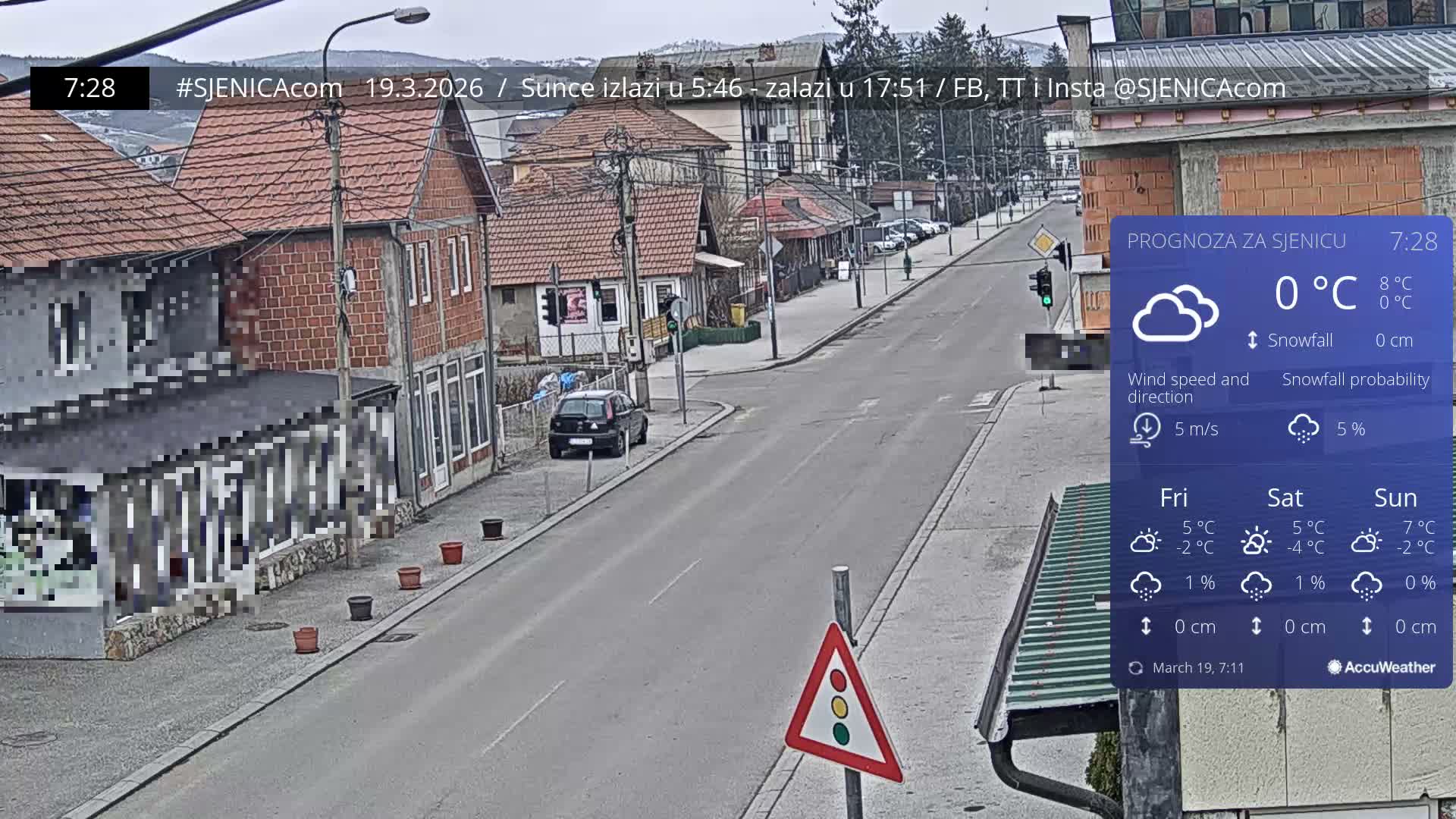 Zlatibor (Златибор, Раскрсница Улица Милорада Јовановића / Раскрсница улице Пештерске, Сјеница ) Raskrsnica Milorada Jovanovića Street / Pešterske Street Intersection, Sjenica Live Cam - Sjenica,  Zlatibor,  Šumadija and Western Serbia, Serbia 
