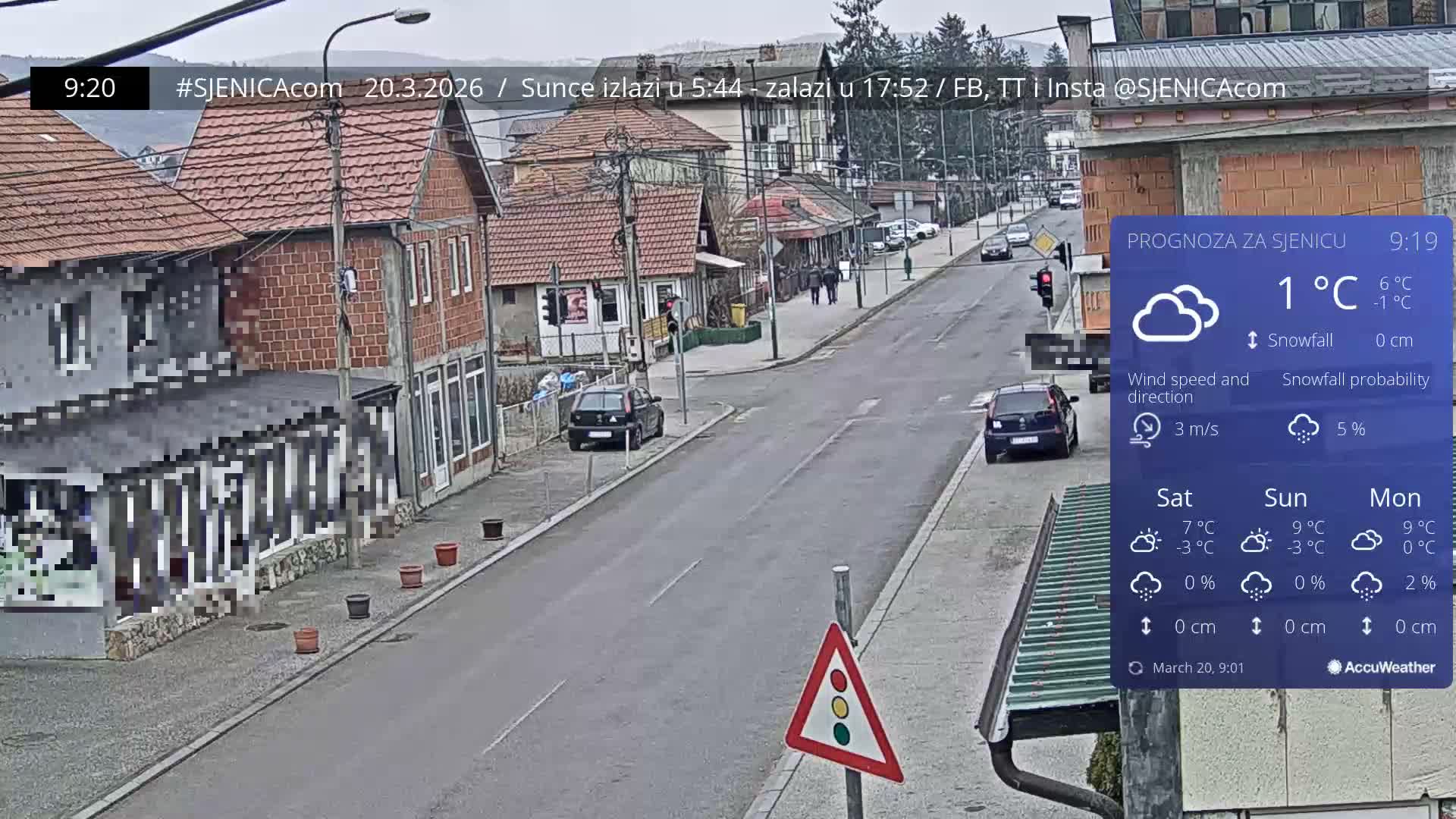 Zlatibor (Златибор, Раскрсница Улица Милорада Јовановића / Раскрсница улице Пештерске, Сјеница ) Raskrsnica Milorada Jovanovića Street / Pešterske Street Intersection, Sjenica Live Cam - Sjenica,  Zlatibor,  Šumadija and Western Serbia, Serbia 