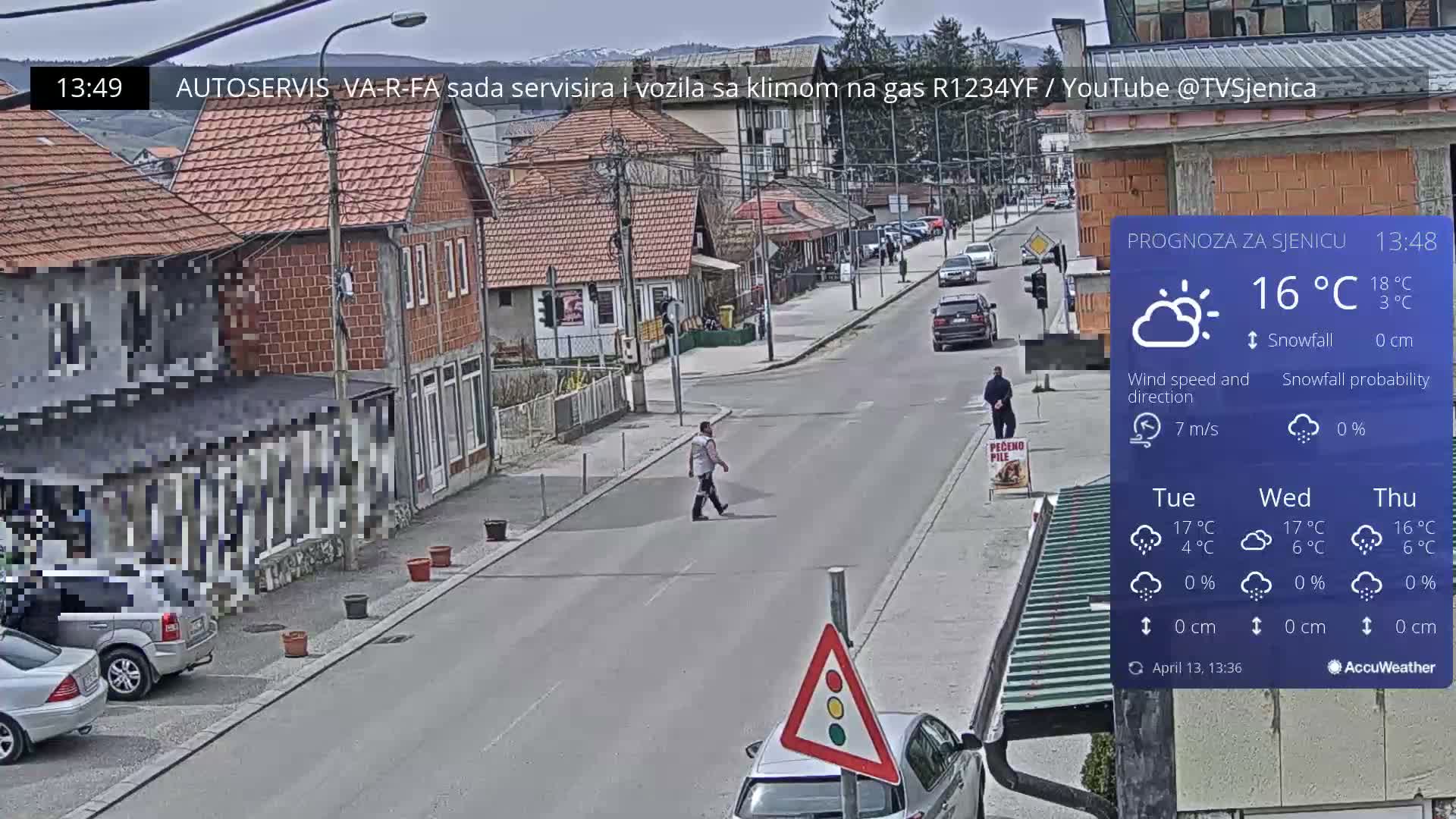 Zlatibor (Златибор, Раскрсница Улица Милорада Јовановића / Раскрсница улице Пештерске, Сјеница ) Raskrsnica Milorada Jovanovića Street / Pešterske Street Intersection, Sjenica Live Cam - Sjenica,  Zlatibor,  Šumadija and Western Serbia, Serbia 