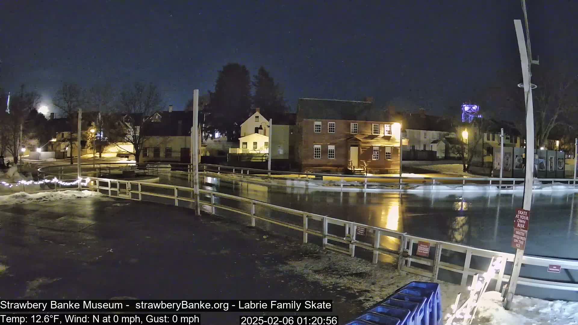  Ice Skating - Patio Cam at Strawbery Banke, Porsmouth , Live Camera, New Hampshire 