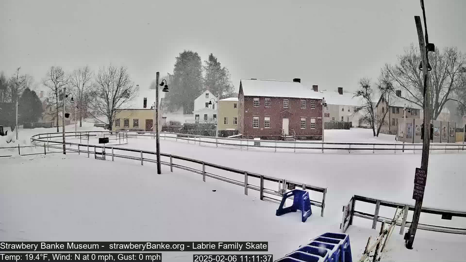  Ice Skating - Patio Cam at Strawbery Banke, Porsmouth , Live Camera, New Hampshire 