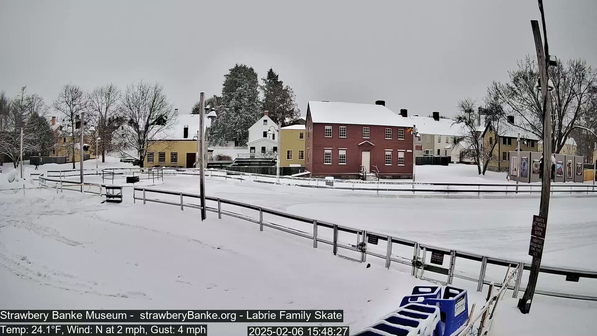  Ice Skating - Patio Cam at Strawbery Banke, Porsmouth , Live Camera, New Hampshire 
