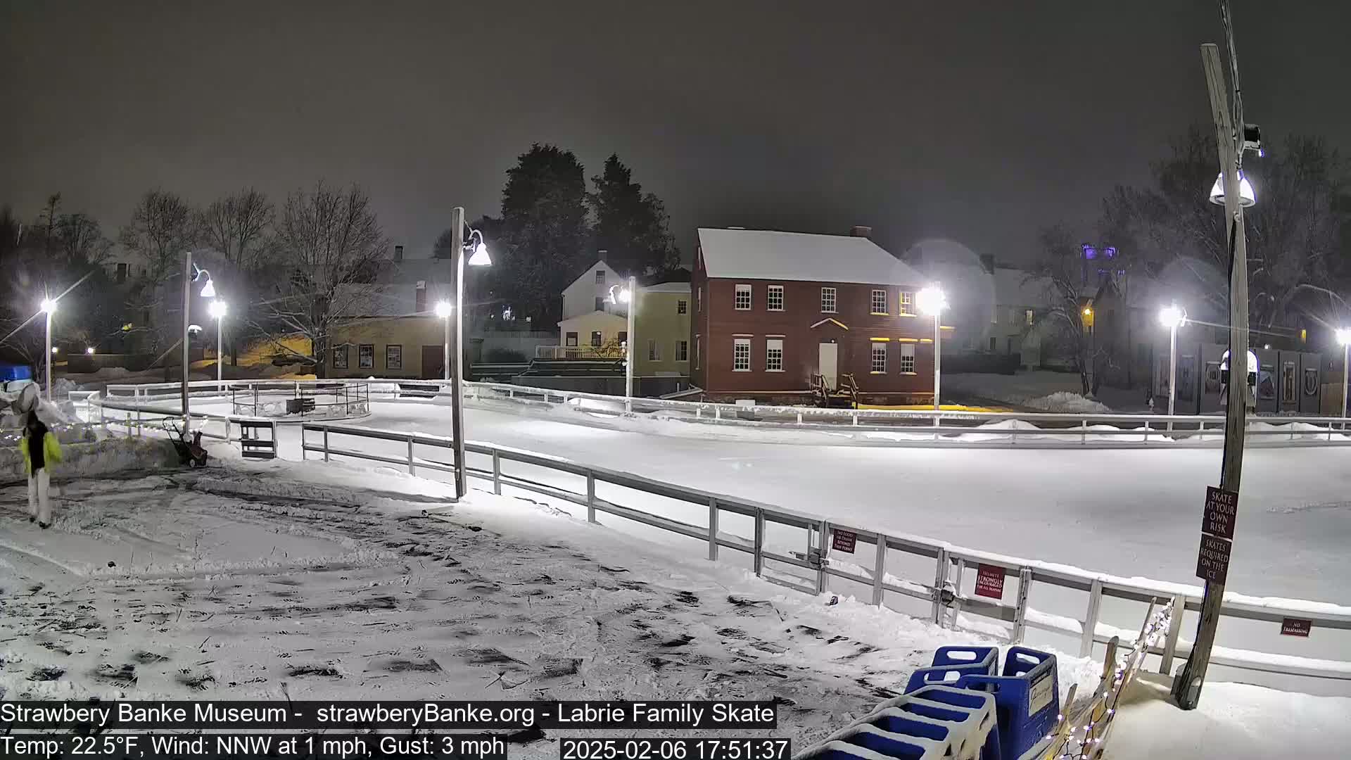  Ice Skating - Patio Cam at Strawbery Banke, Porsmouth , Live Camera, New Hampshire 