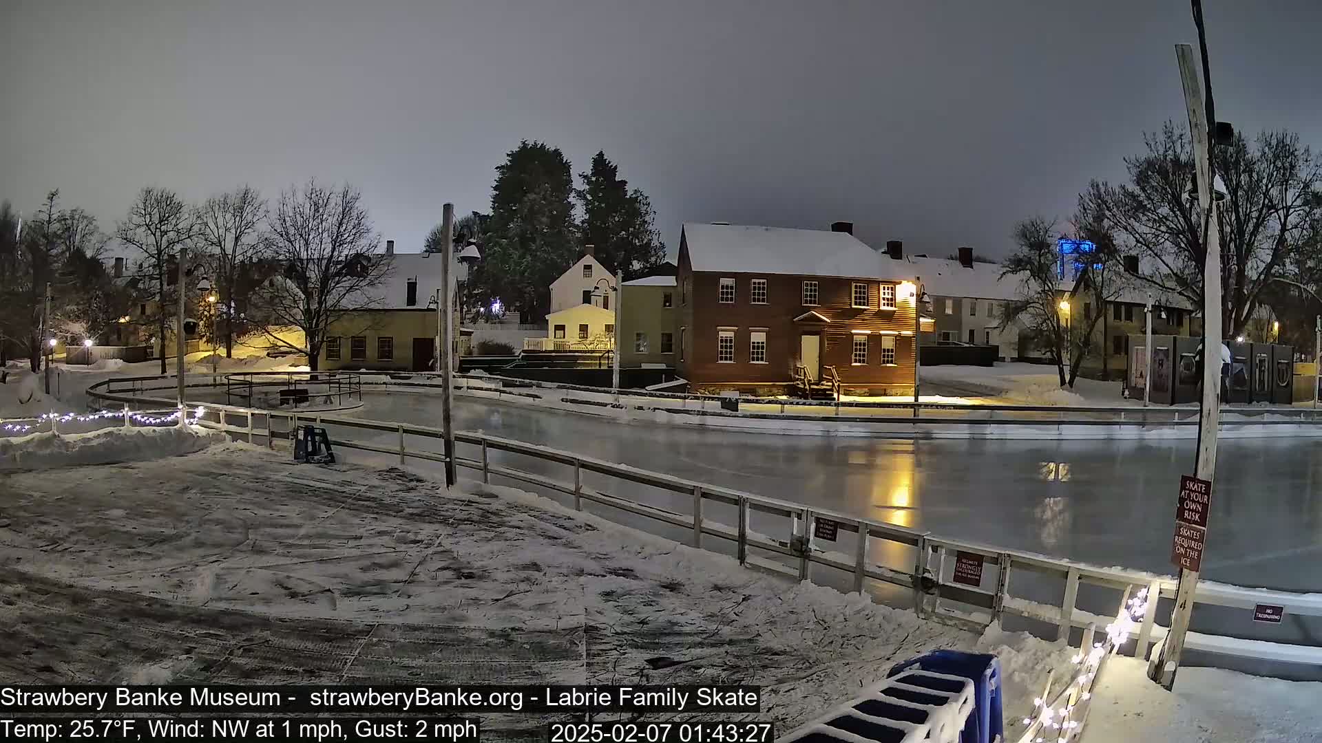 Ice Skating - Patio Cam at Strawbery Banke, Porsmouth , Live Camera, New Hampshire 