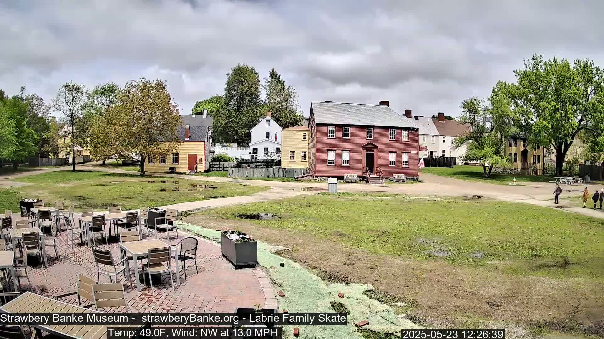  Ice Skating - Patio Cam at Strawbery Banke, Porsmouth , Live Camera, New Hampshire 