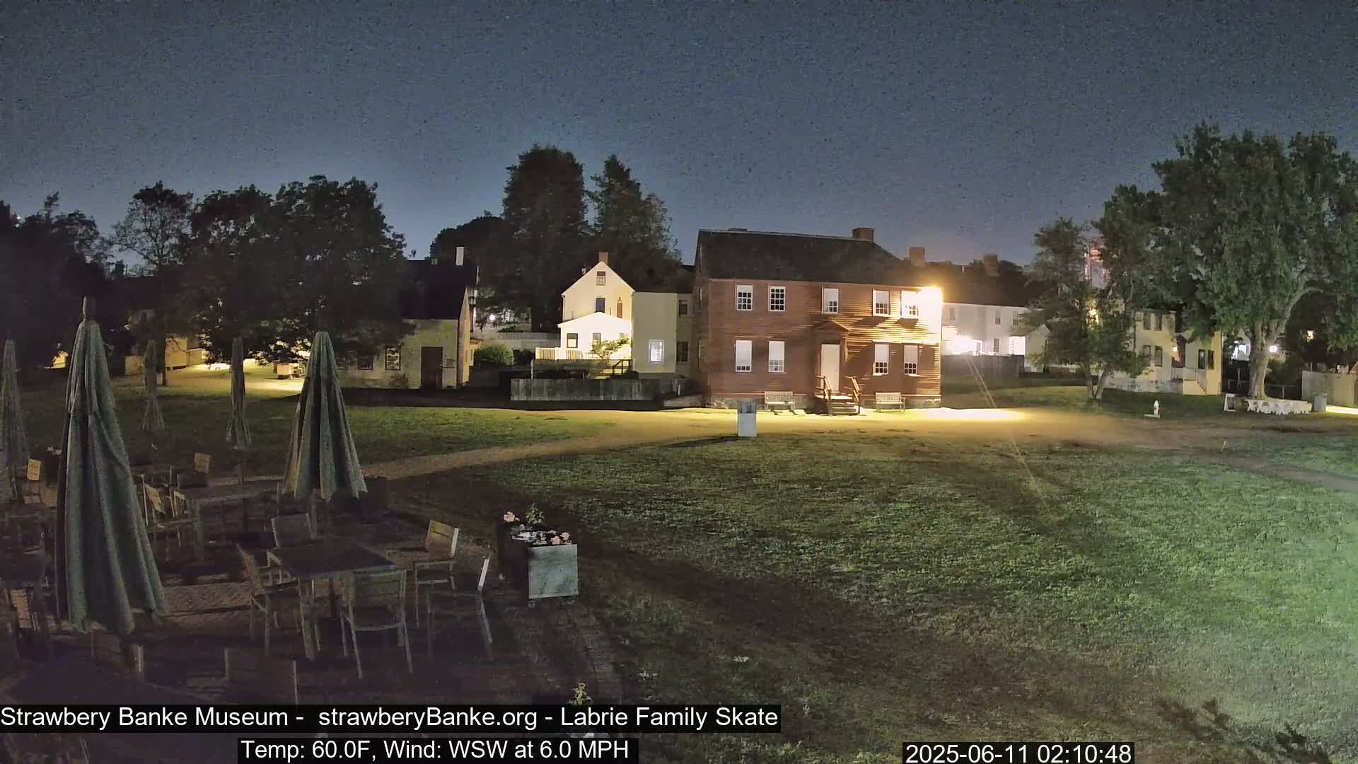  Ice Skating - Patio Cam at Strawbery Banke, Porsmouth , Live Camera, New Hampshire 