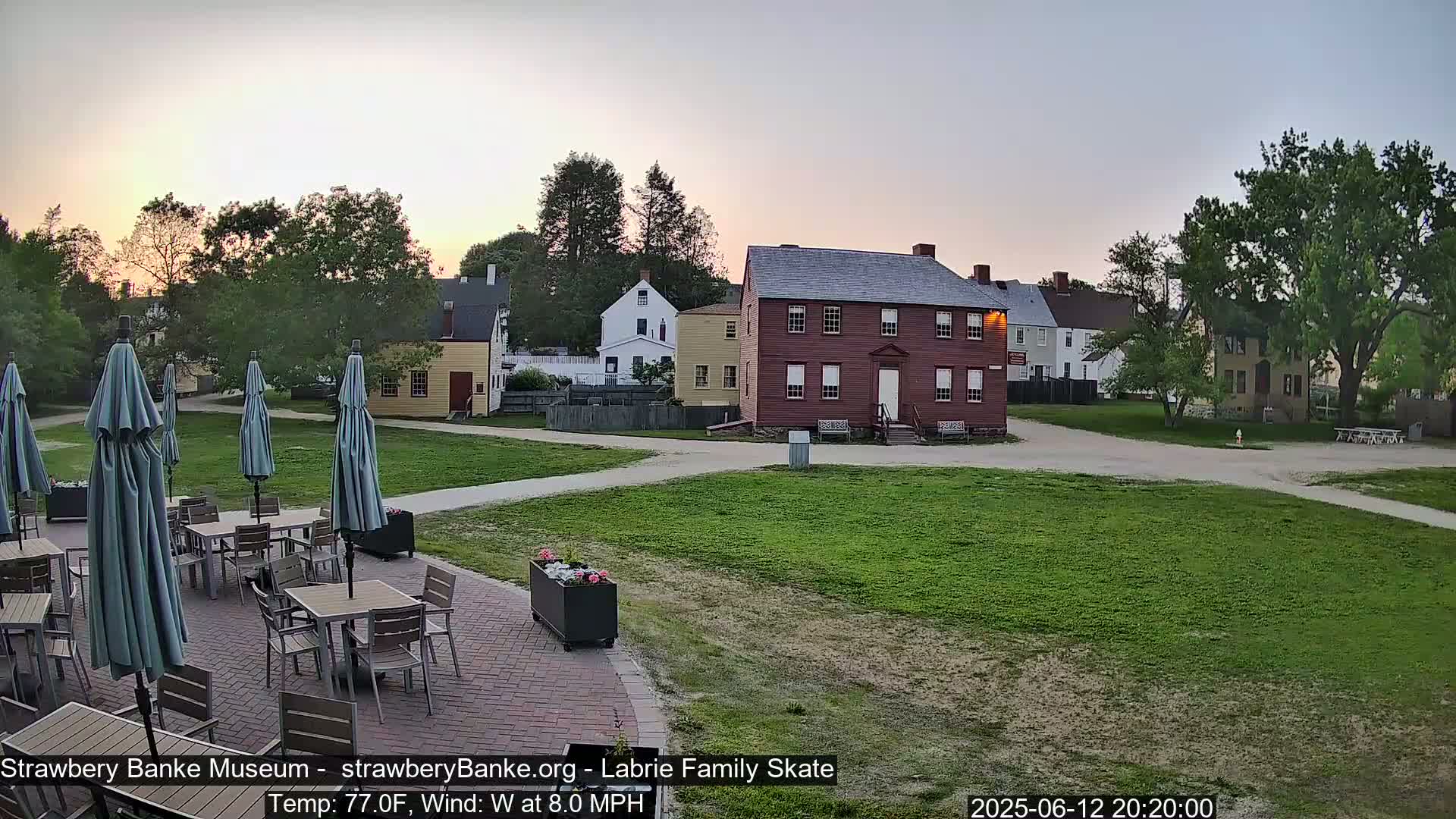  Ice Skating - Patio Cam at Strawbery Banke, Porsmouth , Live Camera, New Hampshire 