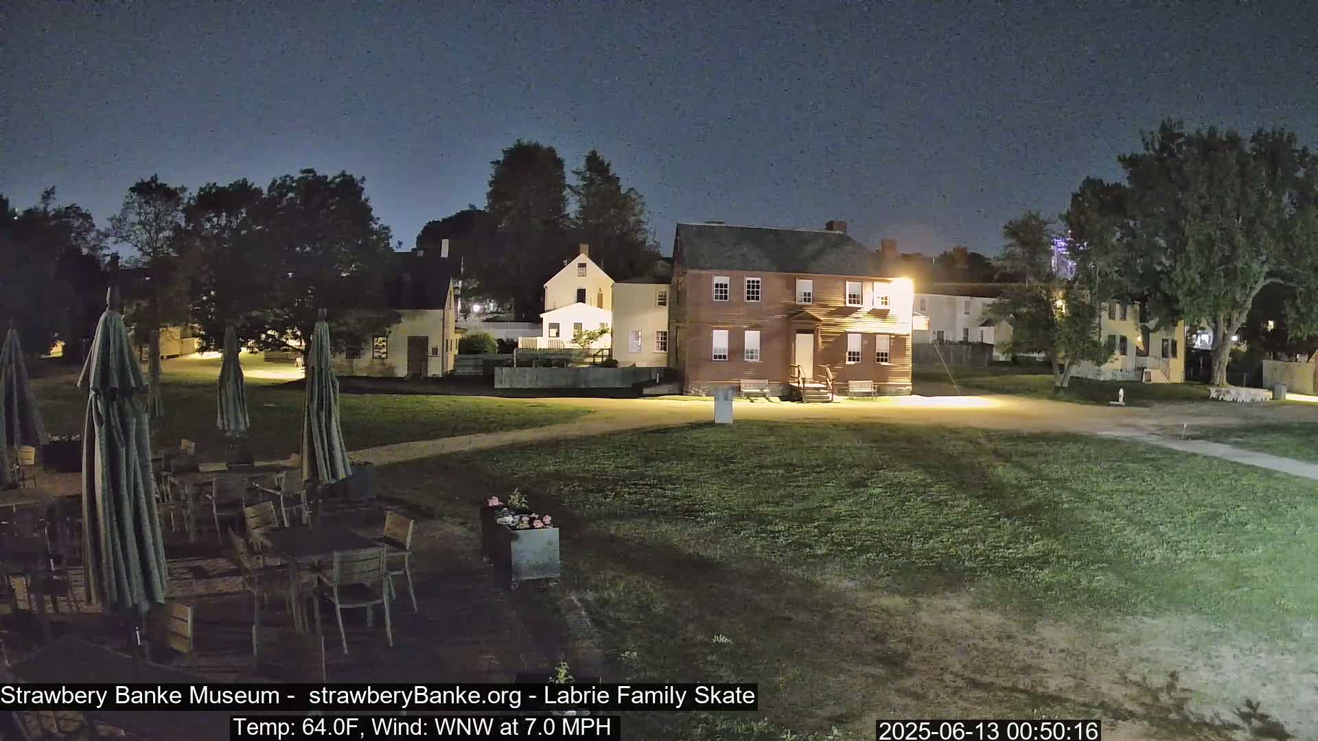  Ice Skating - Patio Cam at Strawbery Banke, Porsmouth , Live Camera, New Hampshire 