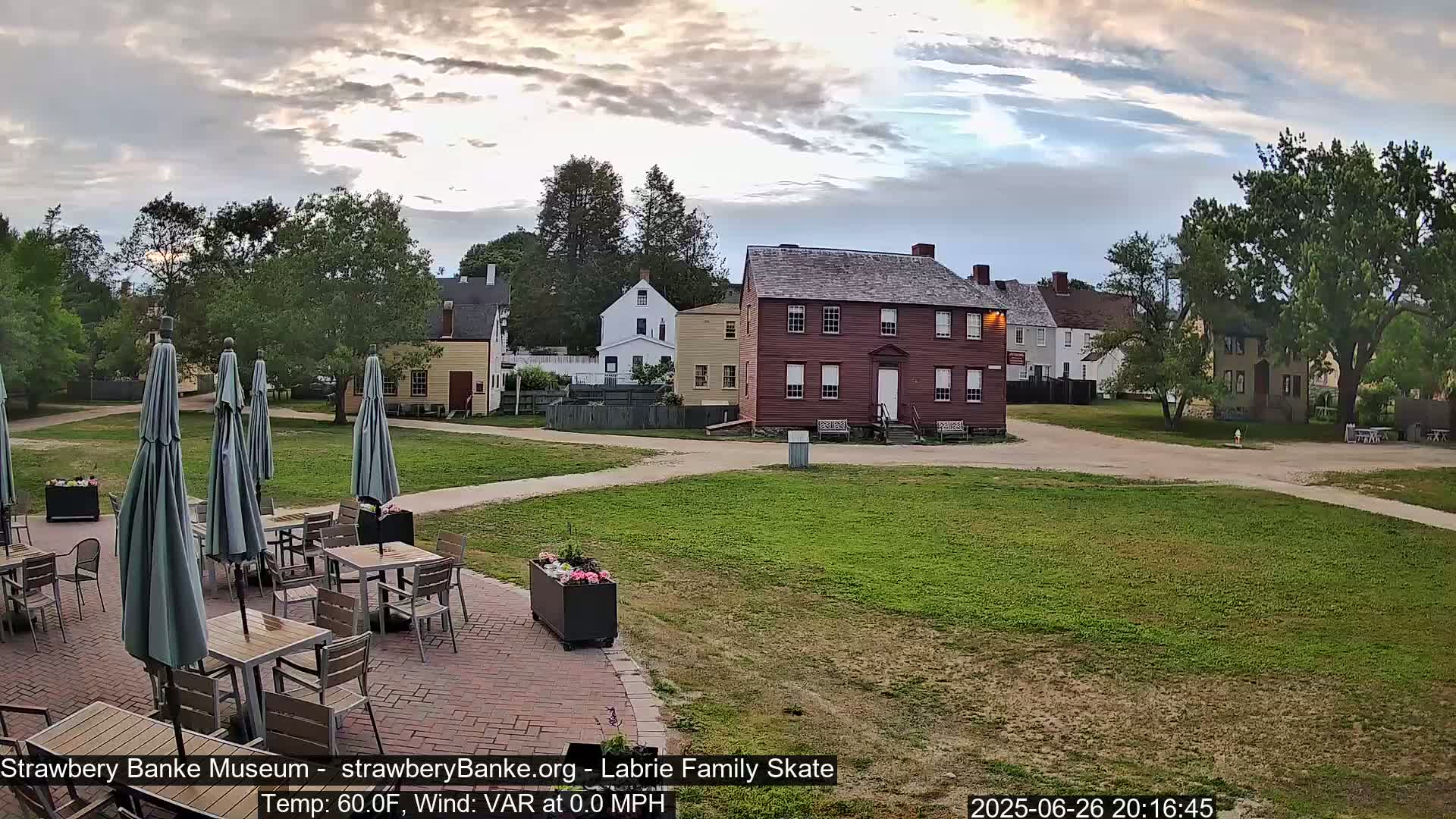  Ice Skating - Patio Cam at Strawbery Banke, Porsmouth , Live Camera, New Hampshire 