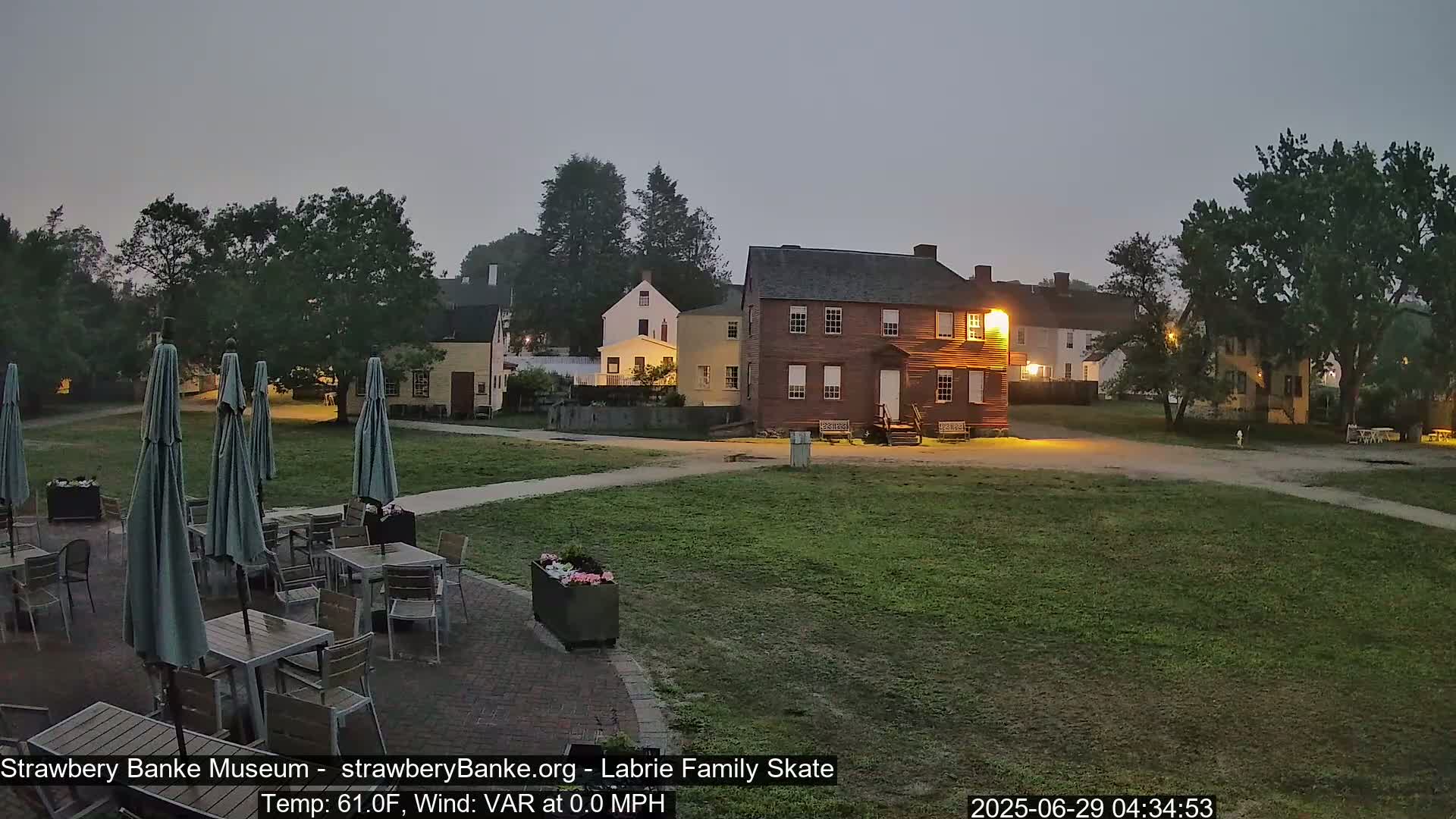  Ice Skating - Patio Cam at Strawbery Banke, Porsmouth , Live Camera, New Hampshire 