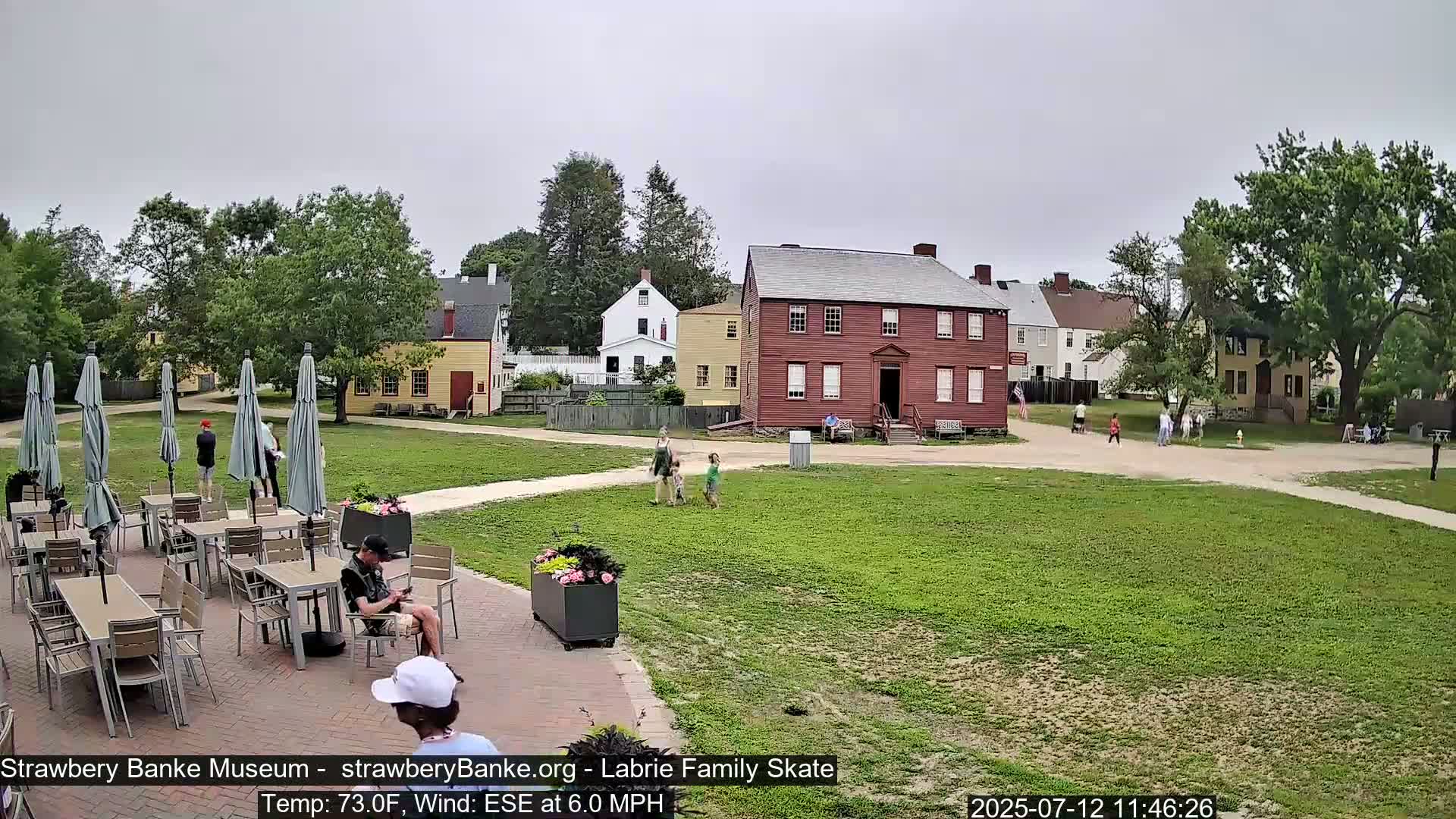  Ice Skating - Patio Cam at Strawbery Banke, Porsmouth , Live Camera, New Hampshire 