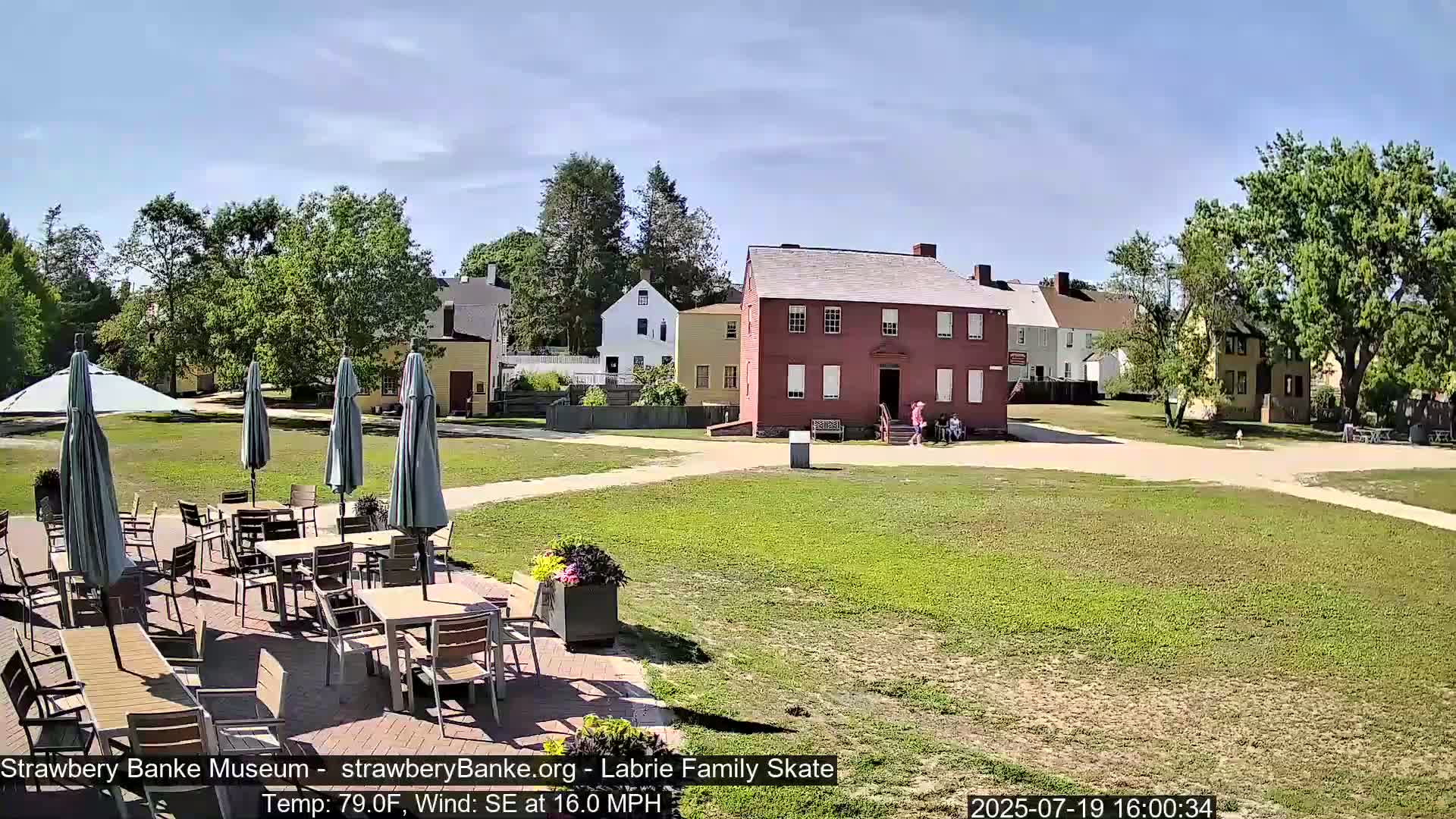  Ice Skating - Patio Cam at Strawbery Banke, Porsmouth , Live Camera, New Hampshire 