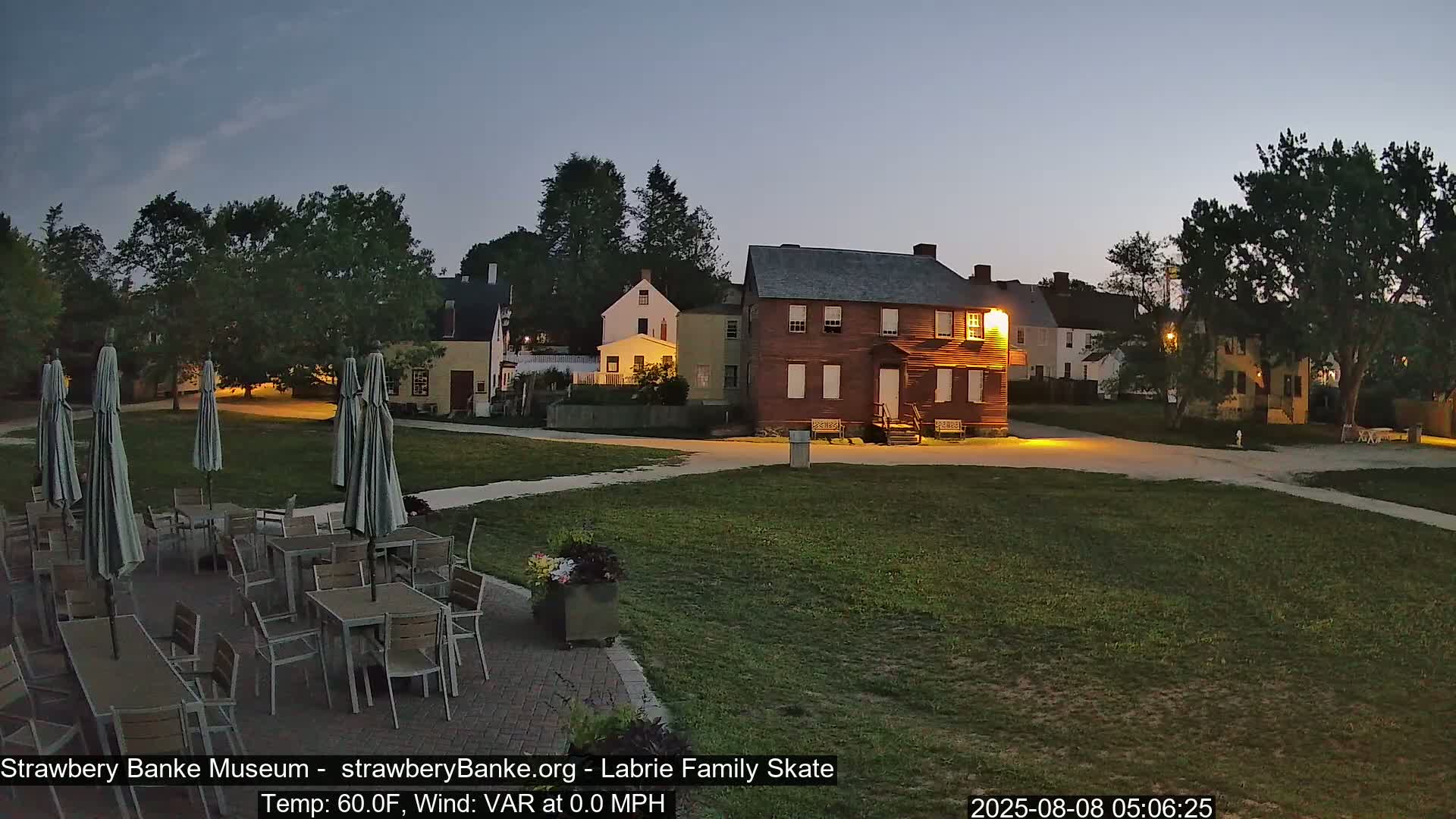  Ice Skating - Patio Cam at Strawbery Banke, Porsmouth , Live Camera, New Hampshire 