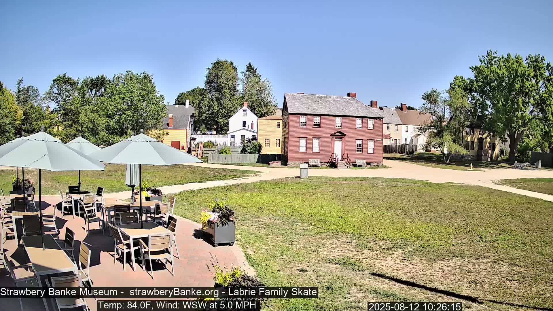 Ice Skating - Patio Cam at Strawbery Banke, Porsmouth , Live Camera, New Hampshire 