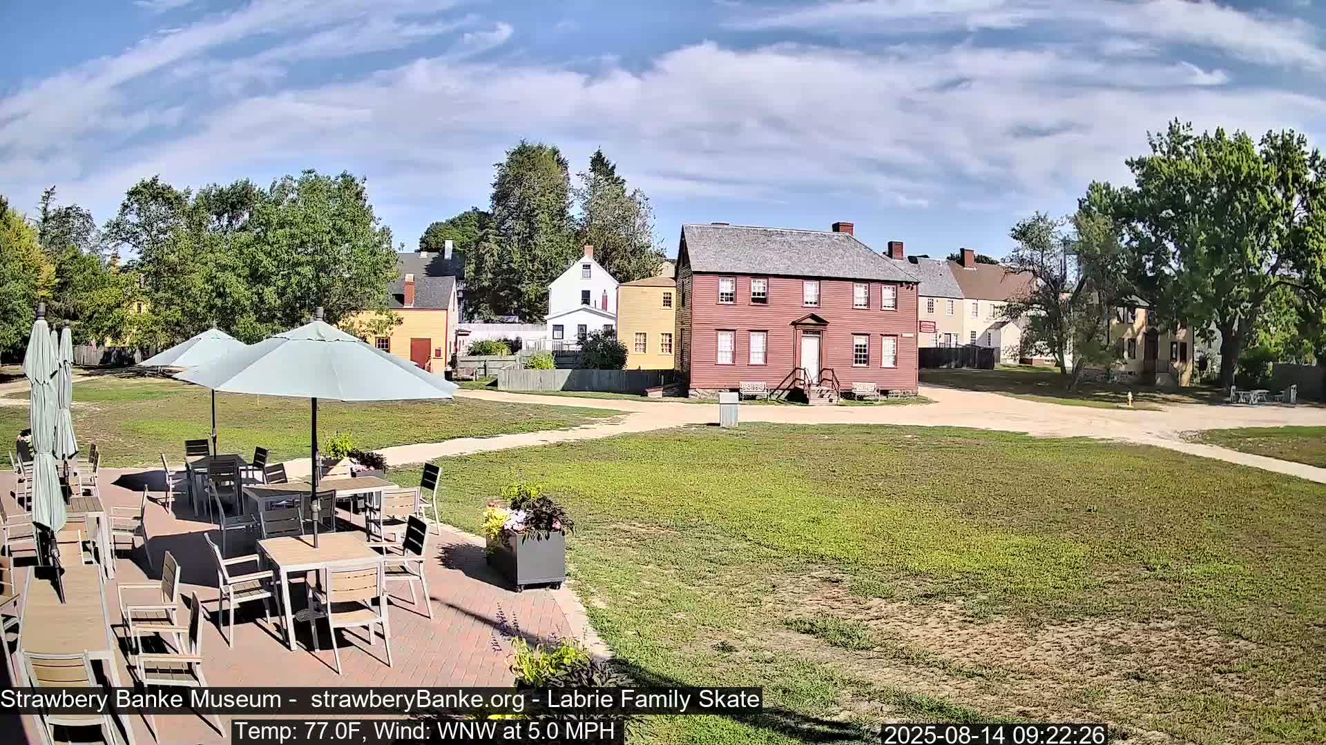  Ice Skating - Patio Cam at Strawbery Banke, Porsmouth , Live Camera, New Hampshire 