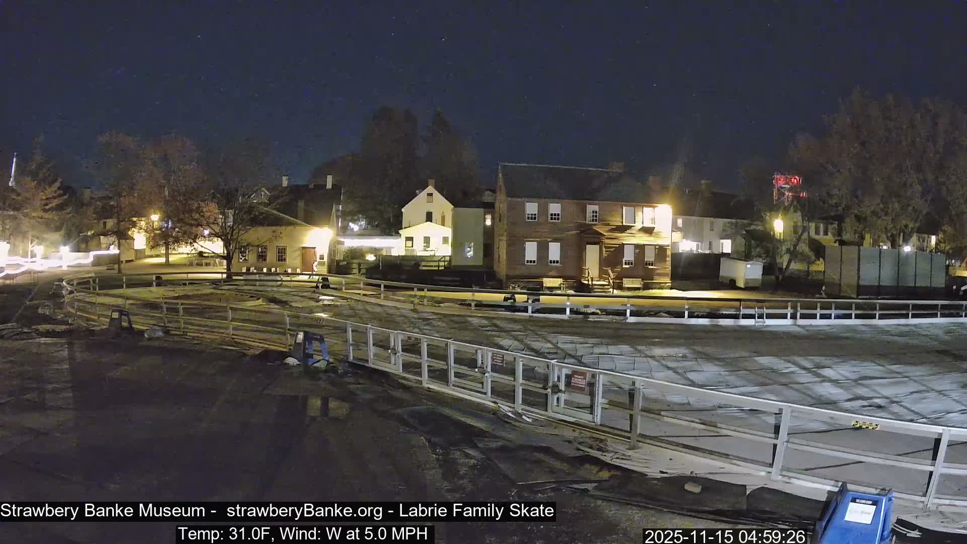 Ice Skating - Patio Cam at Strawbery Banke, Porsmouth , Live Camera, New Hampshire 