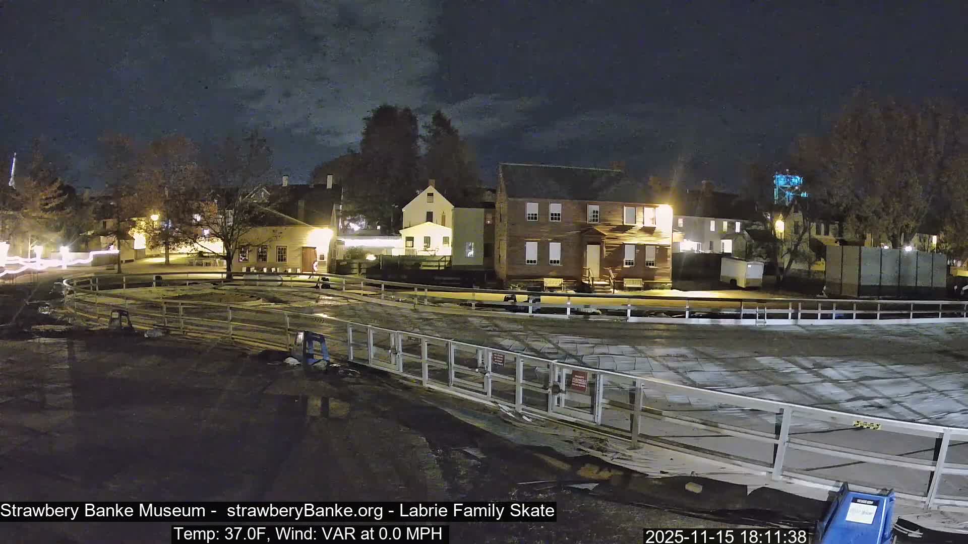  Ice Skating - Patio Cam at Strawbery Banke, Porsmouth , Live Camera, New Hampshire 