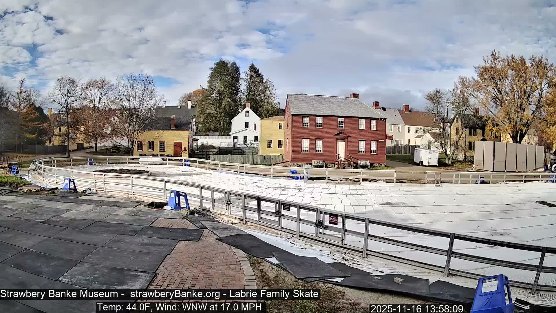  Ice Skating - Patio Cam at Strawbery Banke, Porsmouth , Live Camera, New Hampshire 