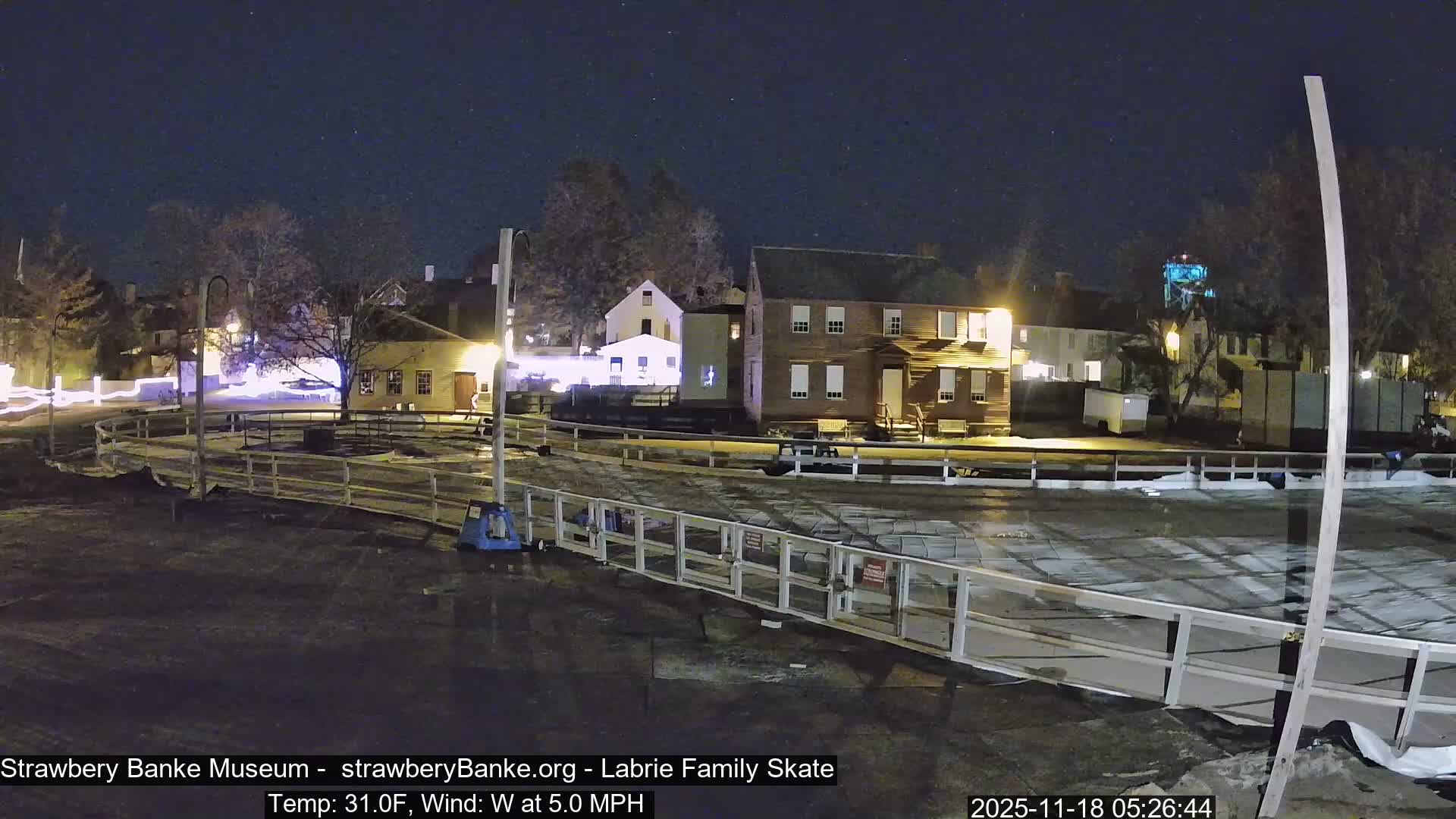  Ice Skating - Patio Cam at Strawbery Banke, Porsmouth , Live Camera, New Hampshire 