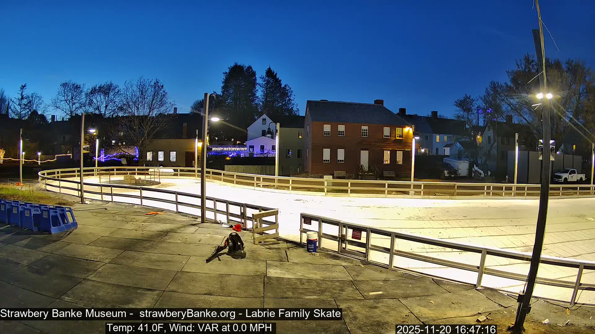  Ice Skating - Patio Cam at Strawbery Banke, Porsmouth , Live Camera, New Hampshire 