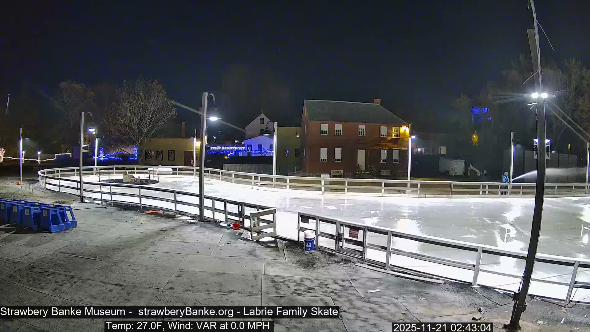  Ice Skating - Patio Cam at Strawbery Banke, Porsmouth , Live Camera, New Hampshire 