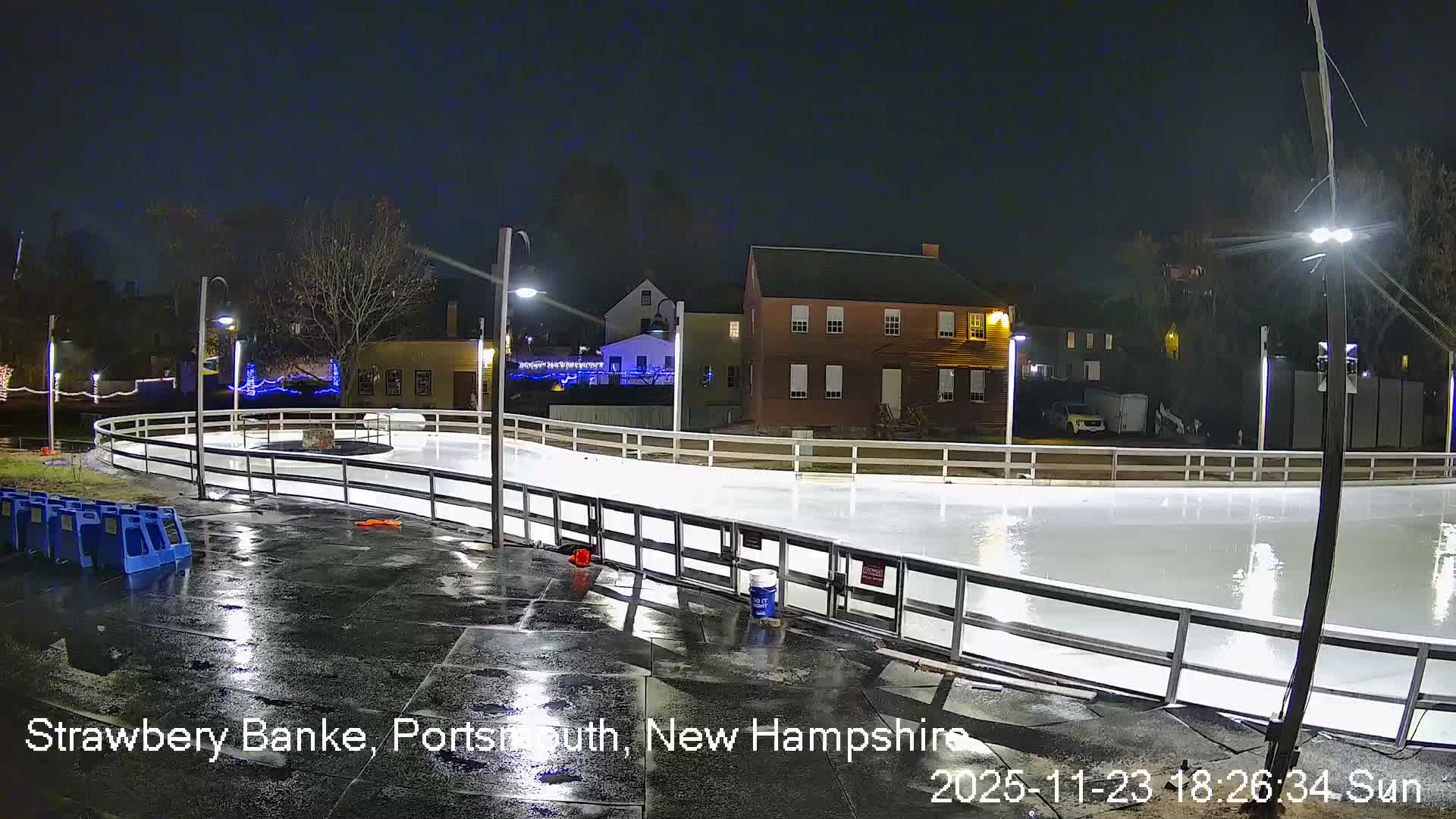 Ice Skating - Patio Cam at Strawbery Banke, Porsmouth , Live Camera, New Hampshire 