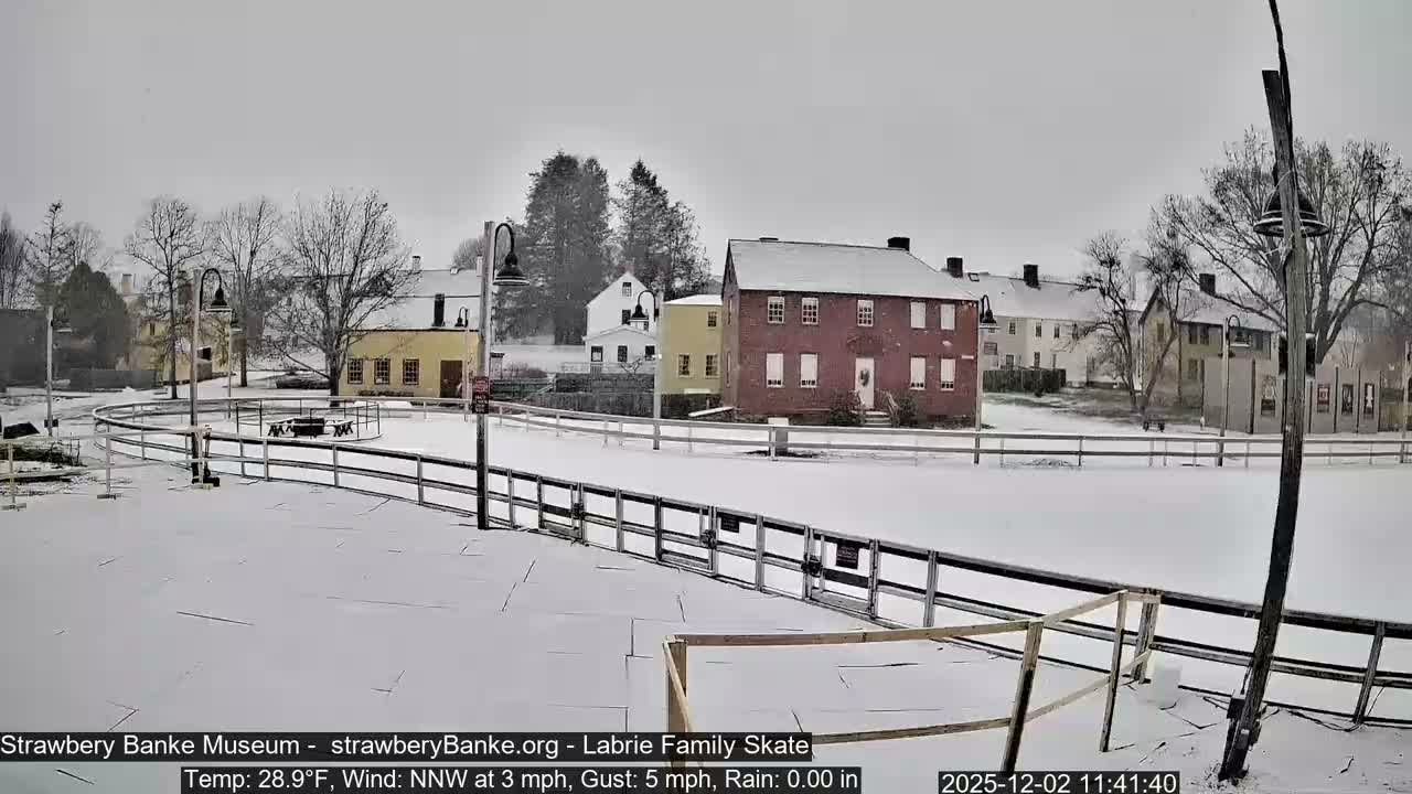 Ice Skating - Patio Cam at Strawbery Banke, Porsmouth , Live Camera, New Hampshire 