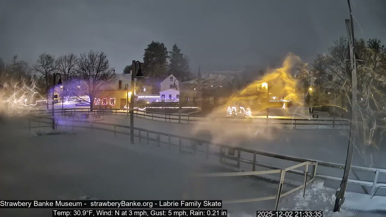 Ice Skating - Patio Cam at Strawbery Banke, Porsmouth , Live Camera, New Hampshire 