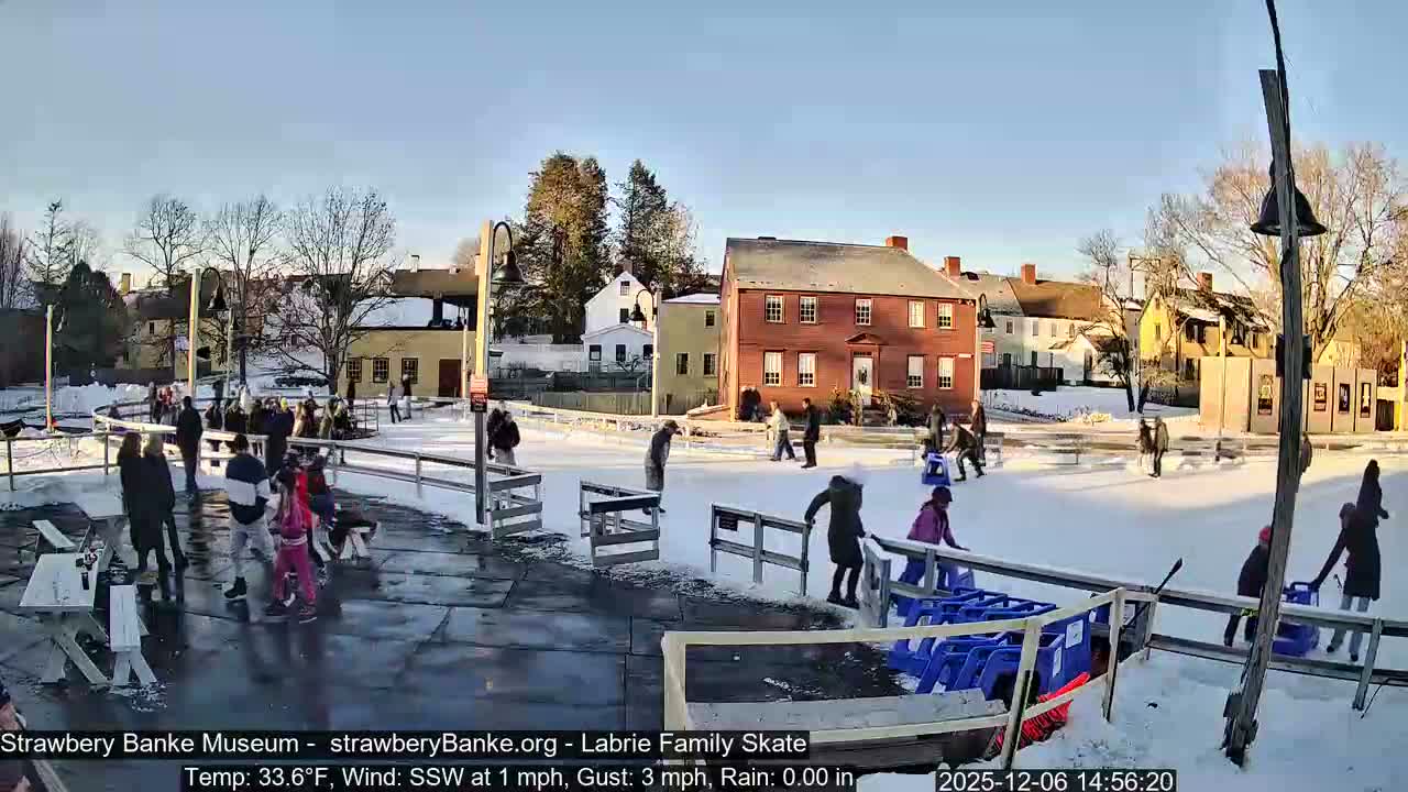 Ice Skating - Patio Cam at Strawbery Banke, Porsmouth , Live Camera, New Hampshire 
