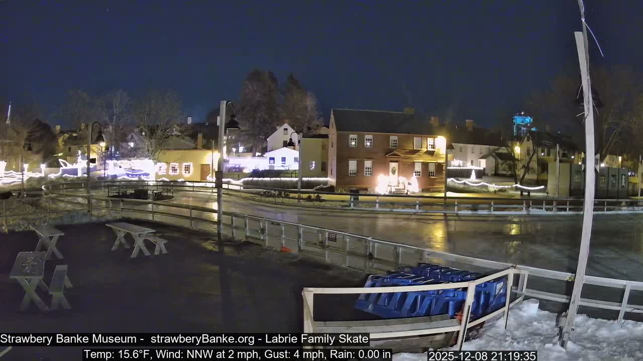 Ice Skating - Patio Cam at Strawbery Banke, Porsmouth , Live Camera, New Hampshire 