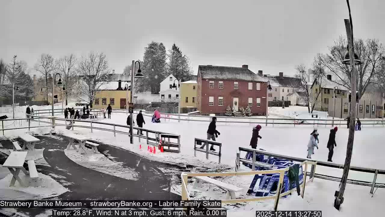 Ice Skating - Patio Cam at Strawbery Banke, Porsmouth , Live Camera, New Hampshire 