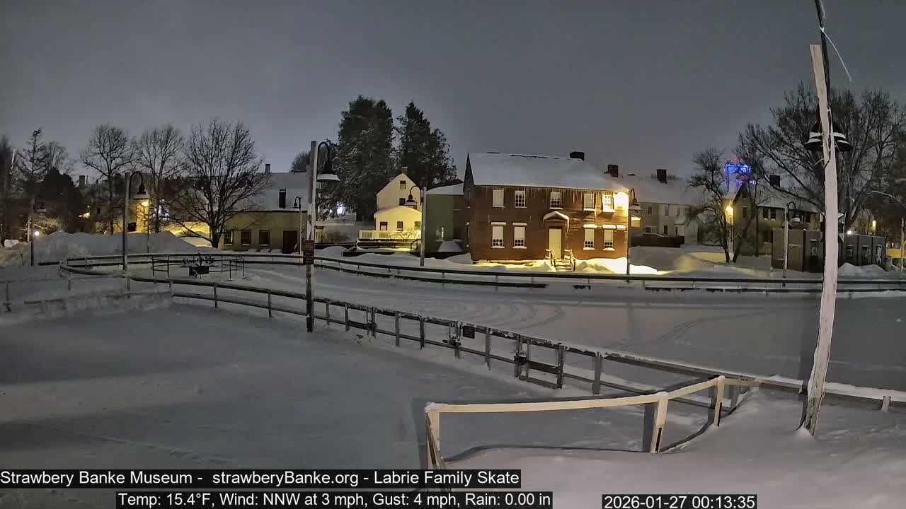 Ice Skating - Patio Cam at Strawbery Banke, Porsmouth , Live Camera, New Hampshire 