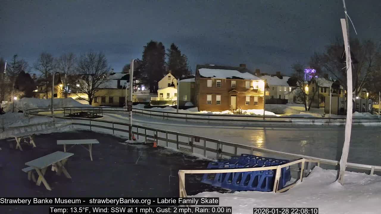 Ice Skating - Patio Cam at Strawbery Banke, Porsmouth , Live Camera, New Hampshire 